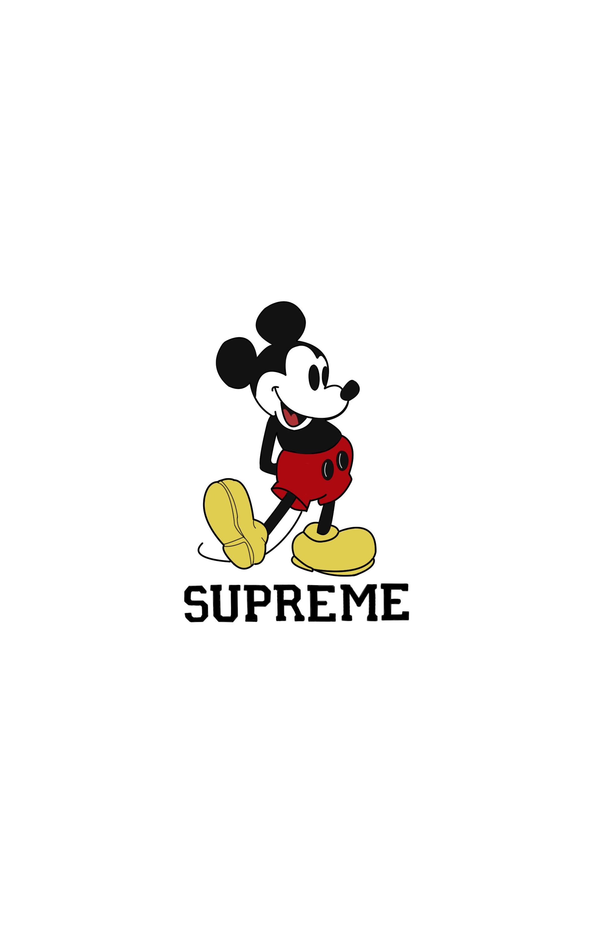 mickey mouse supreme iphone wallpaper