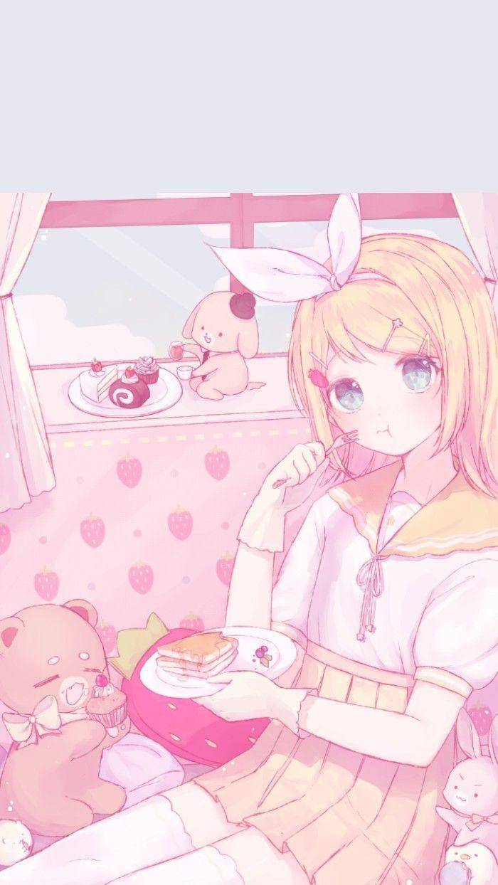 cute pink anime wallpaper