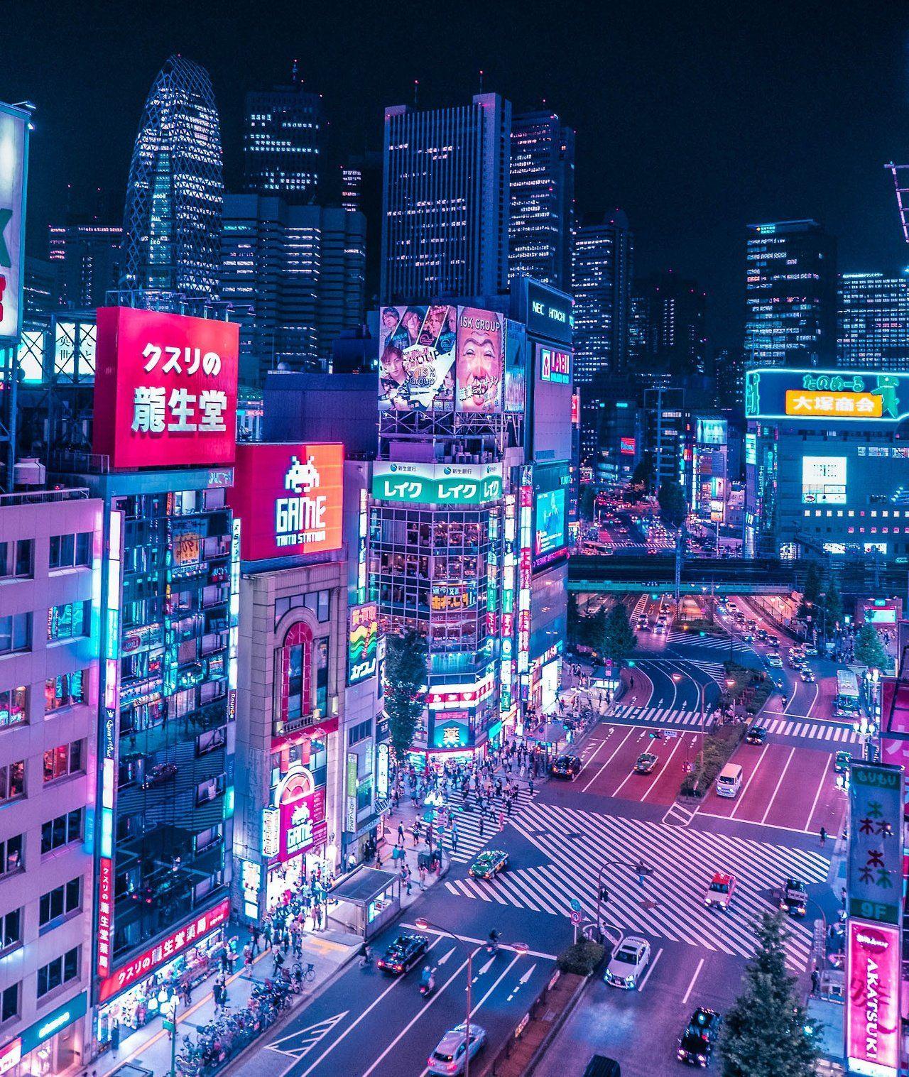 Ericka. on Twitter. Cyberpunk city, Aesthetic japan, Shinjuku tokyo