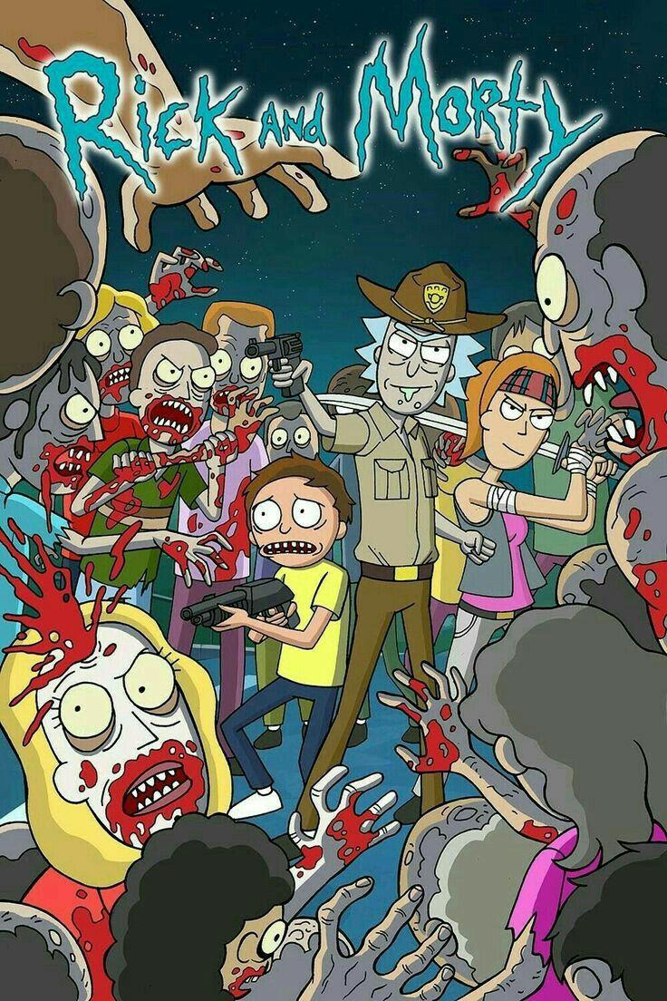 Rick and Morty (The Walking Dead Crossover). Crossover Art