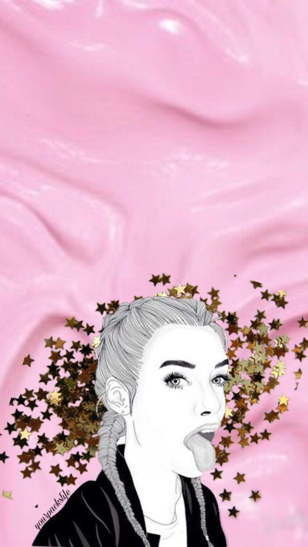 Black Wallpaper Tumblr Girl Aesthetic Pink