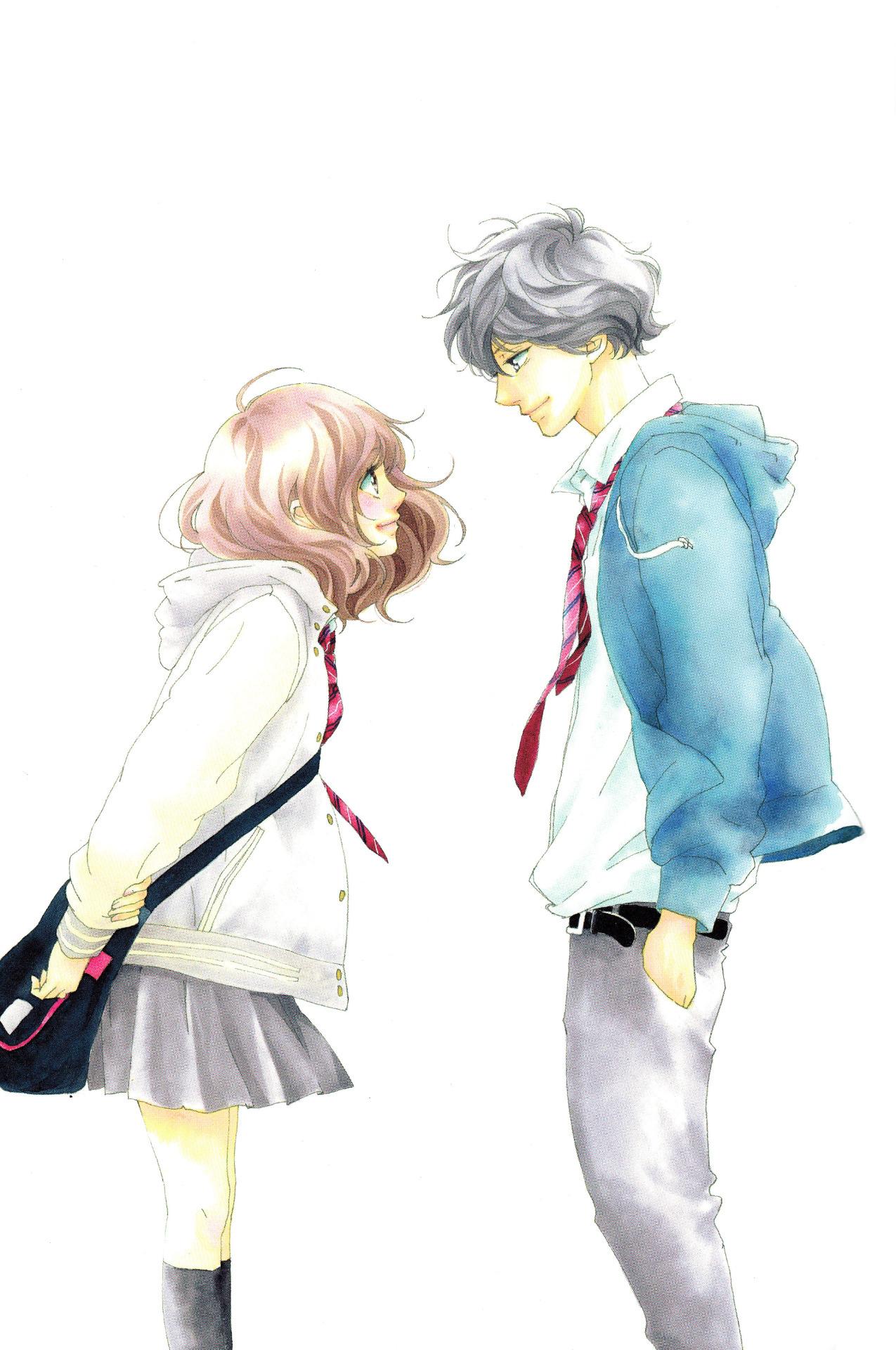 Futaba and Kou, Love This, Anime Couples, Blue, Drawings