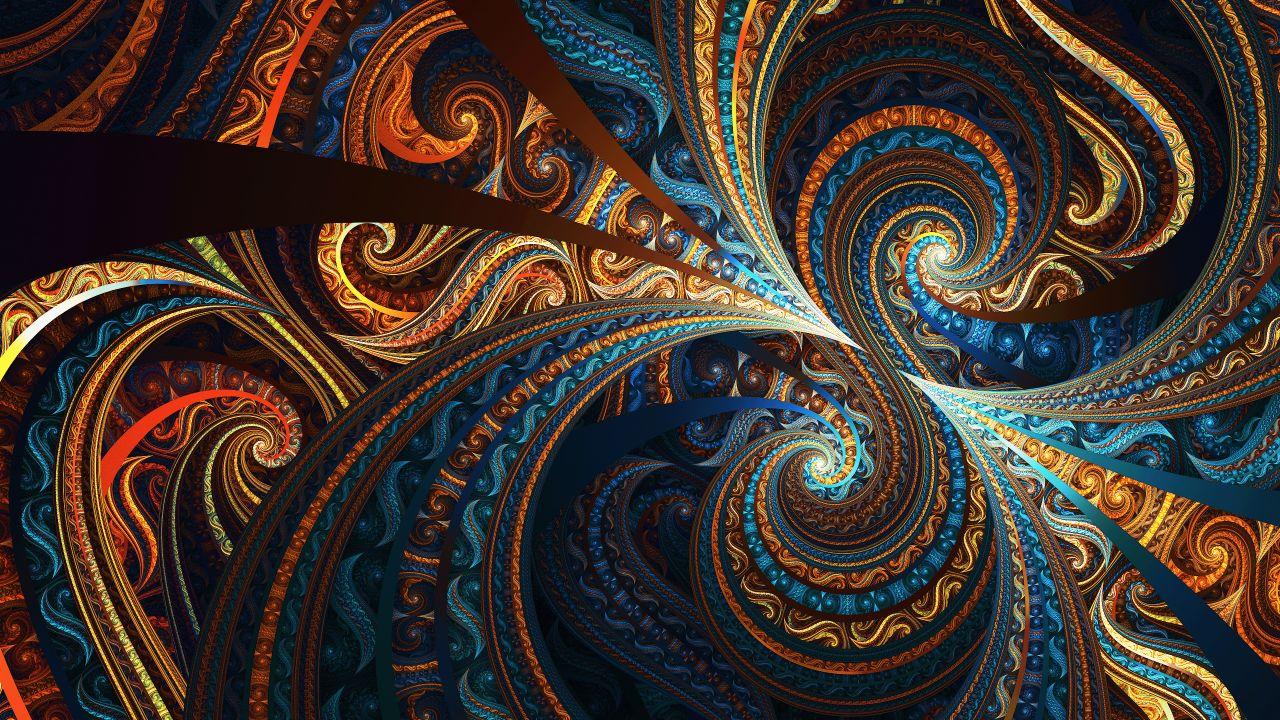 Wallpaper Fractal, Colorful, Design, HD, Abstract