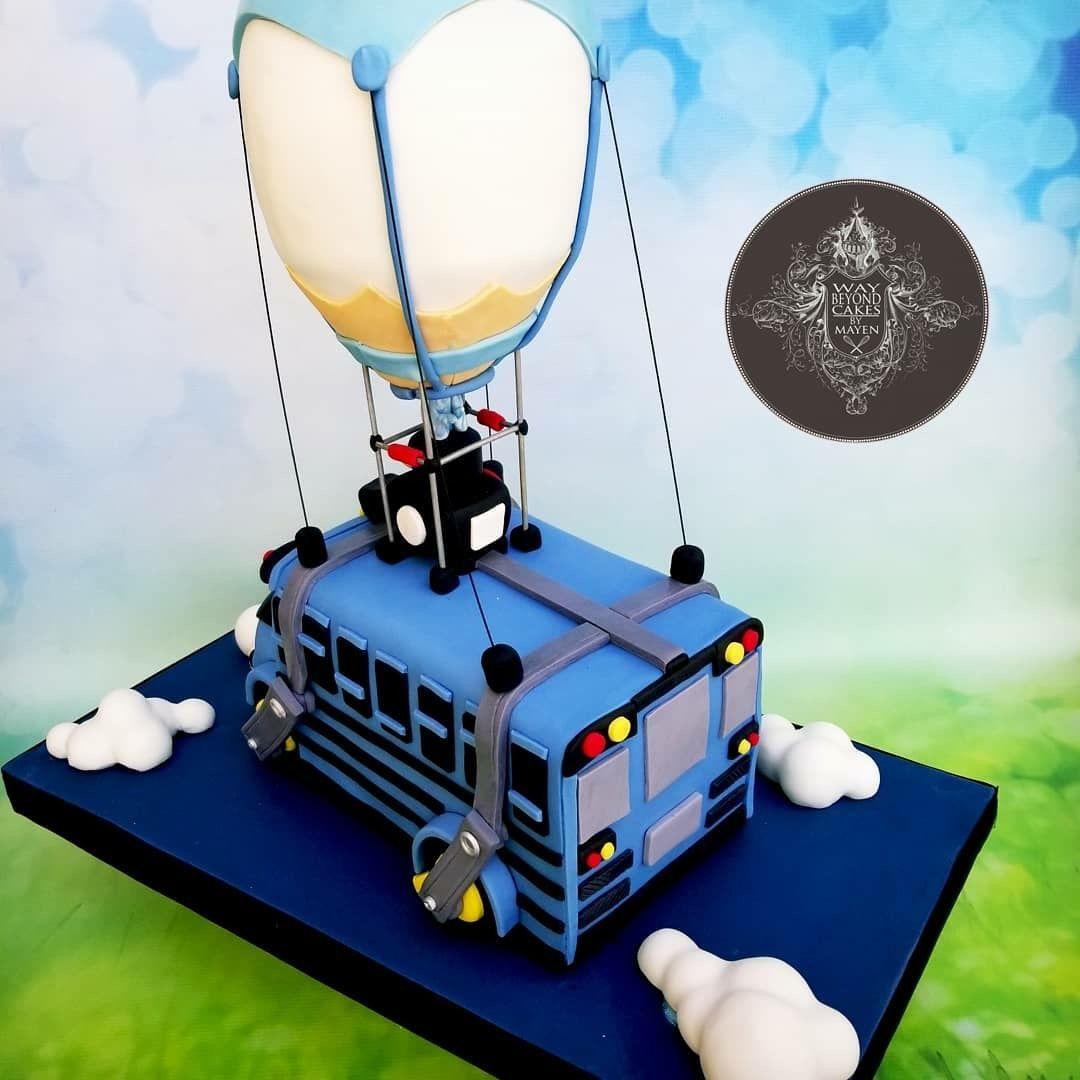 Fortnite battle bus cake from way Beyond Cakes. Kids