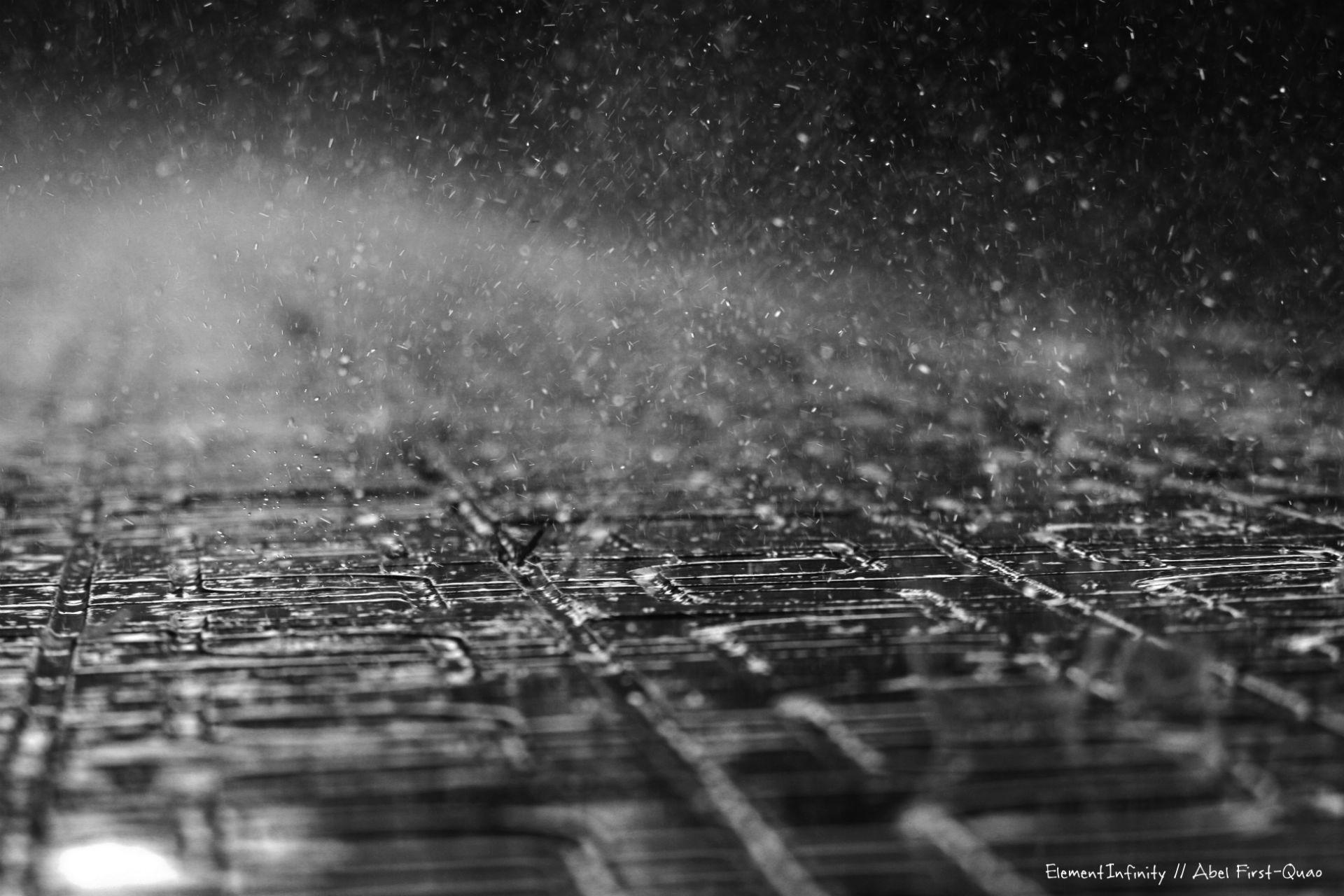 Sidewalk cobble rain storm wet mood wallpaperx1280