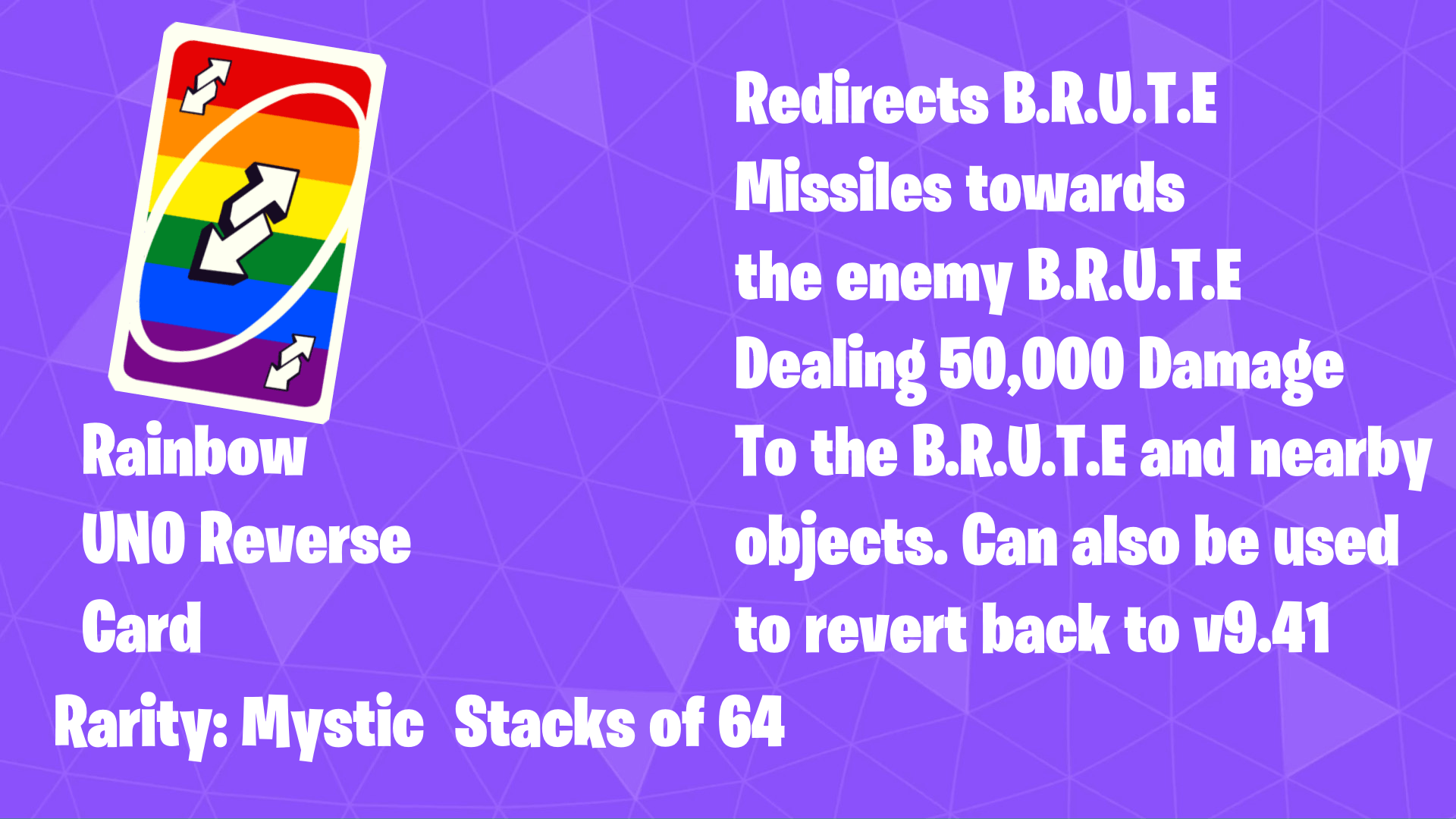 Rainbow UNO Reverse Card