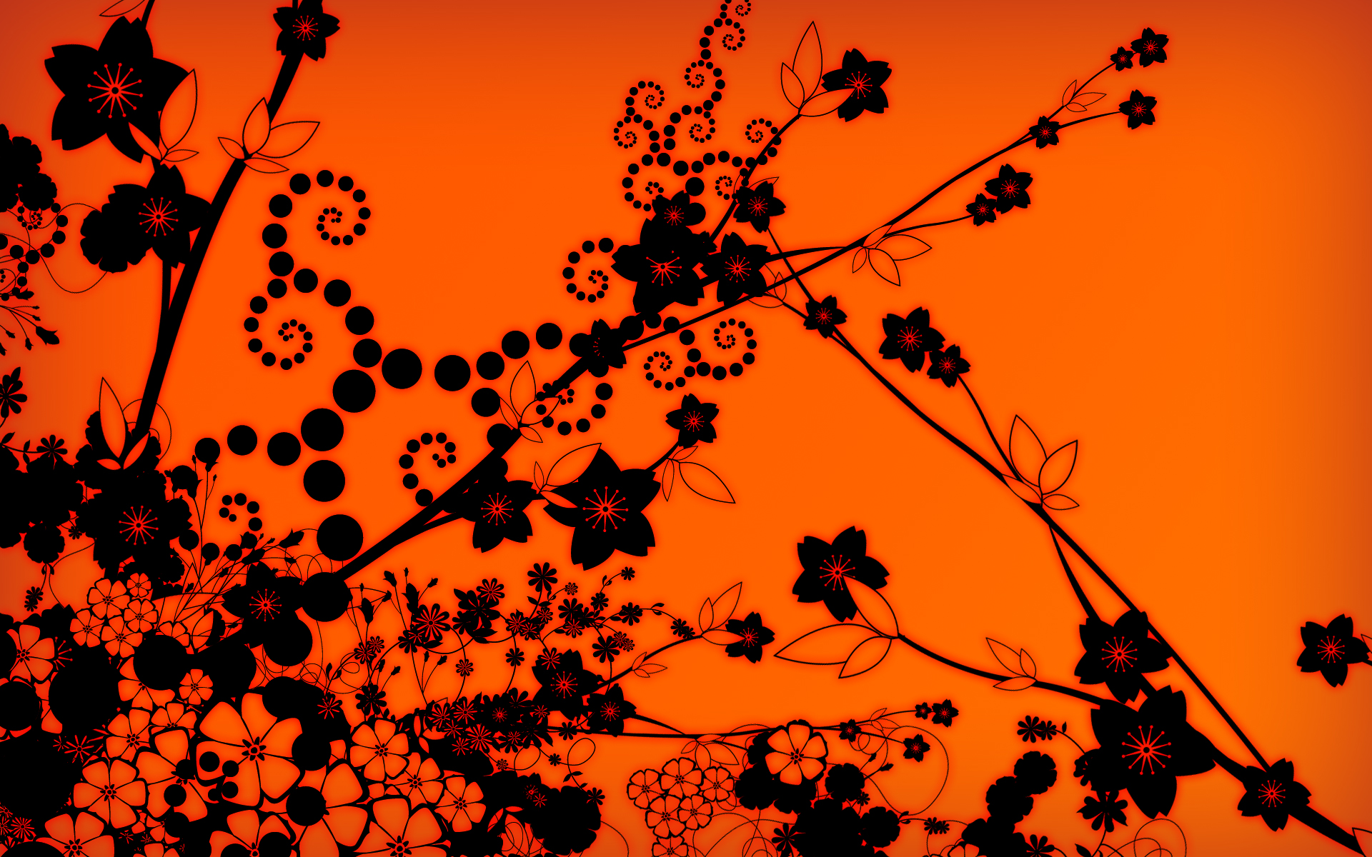 Black and Orange Desktop Wallpaper
