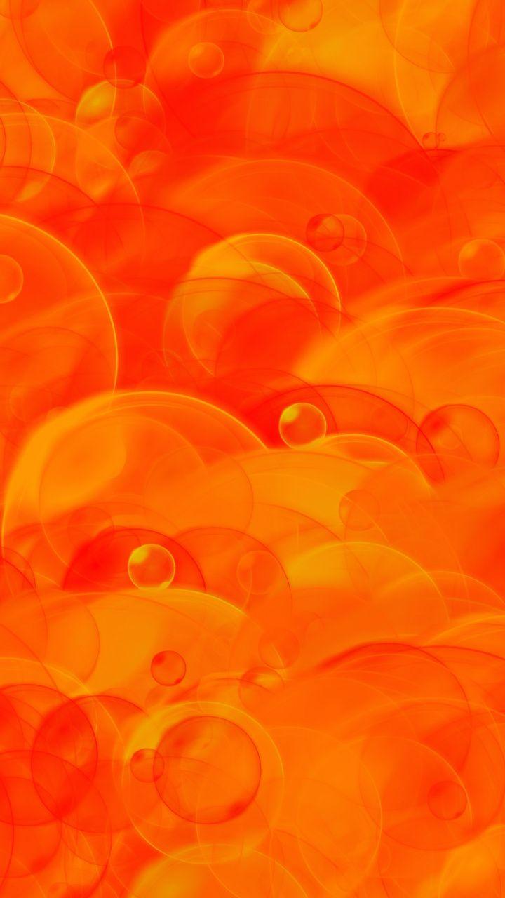 Texture, bubbles, digital art, orange, 720x1280 wallpaper