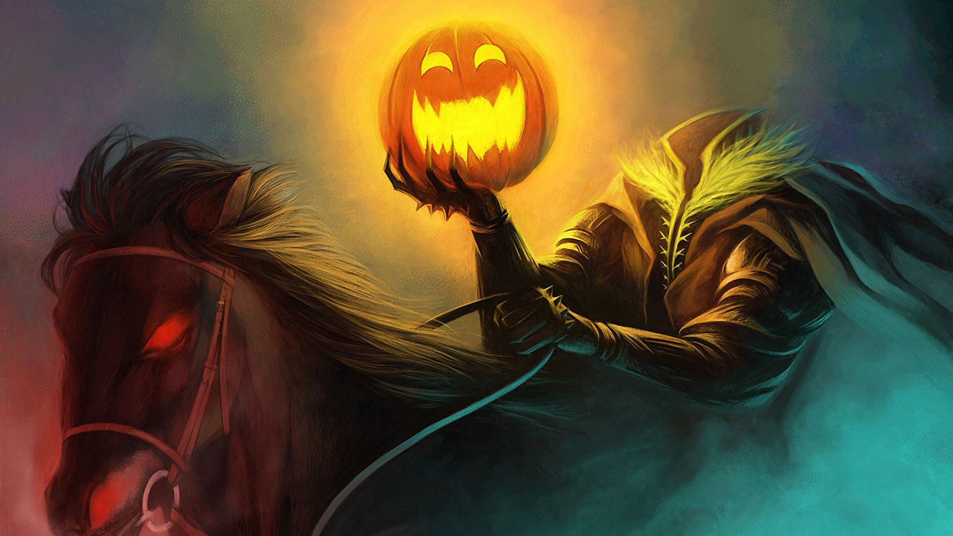 Scary Halloween 2018 HD Wallpaper, Background, Pumpkins, Witches, Spider Web, Bats & Ghosts