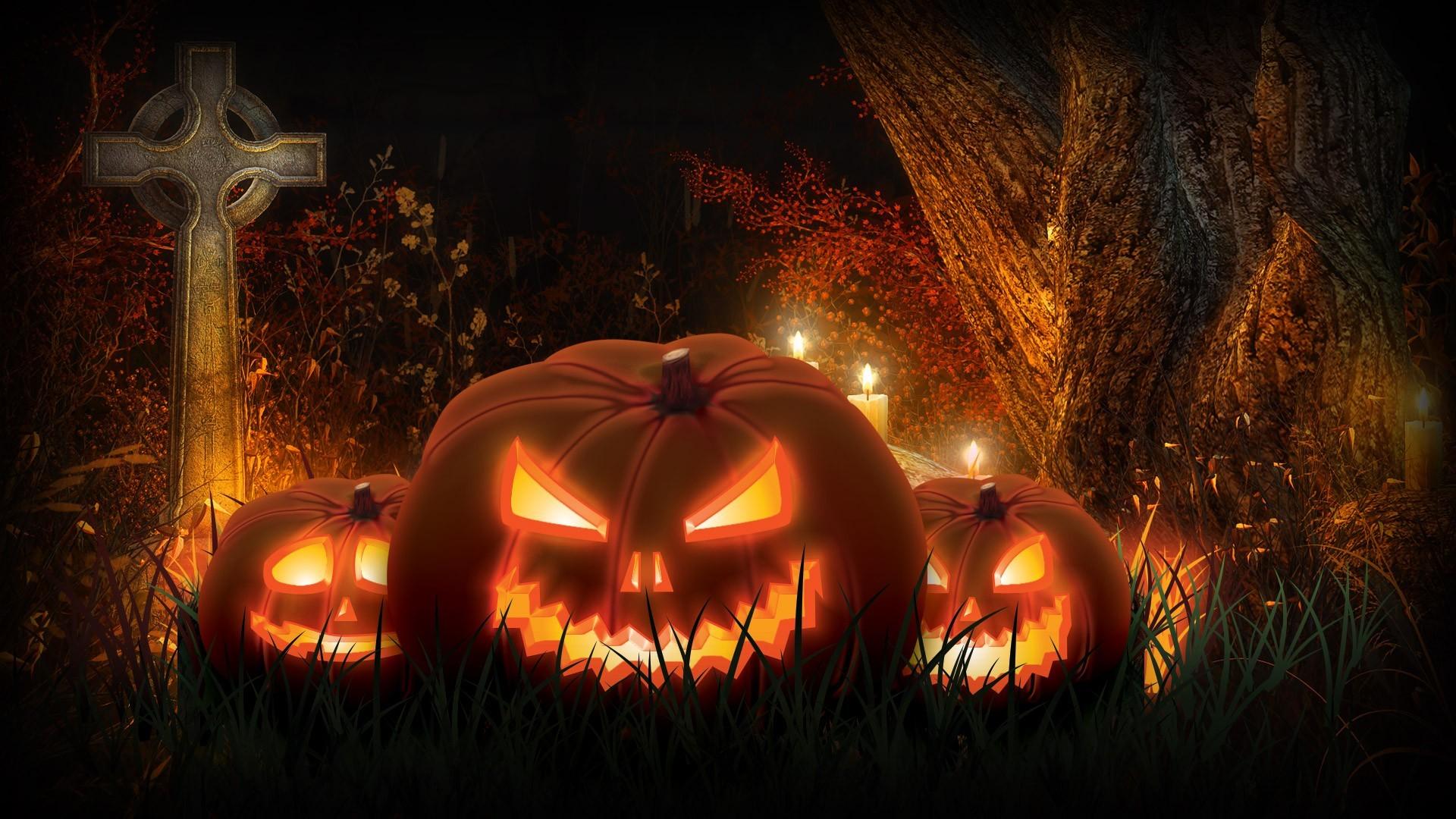 Scarecrows and Pumpkins Wallpaper