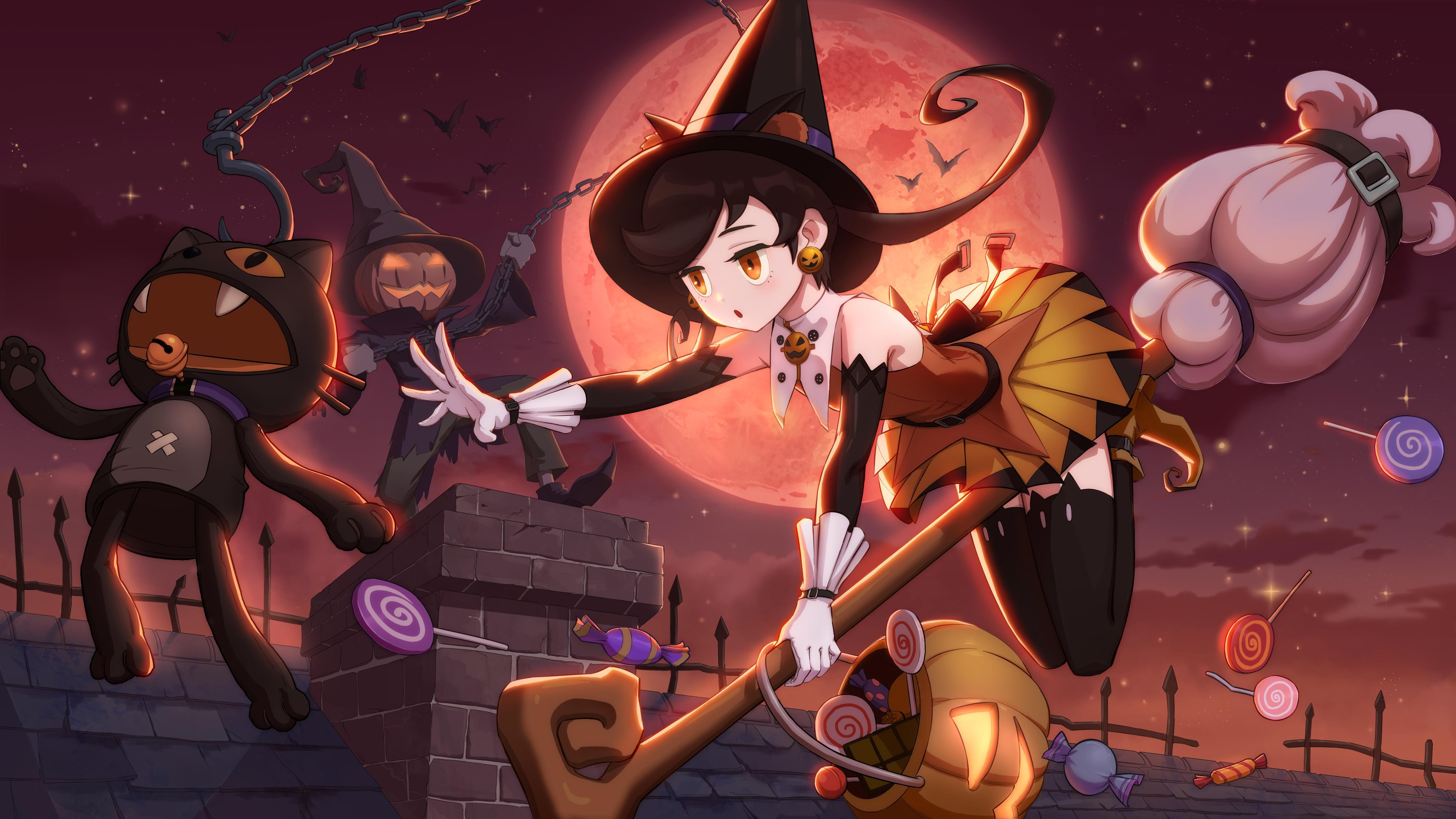 Witch, Halloween, Night, Trick Or Treat, Pumpkinhead