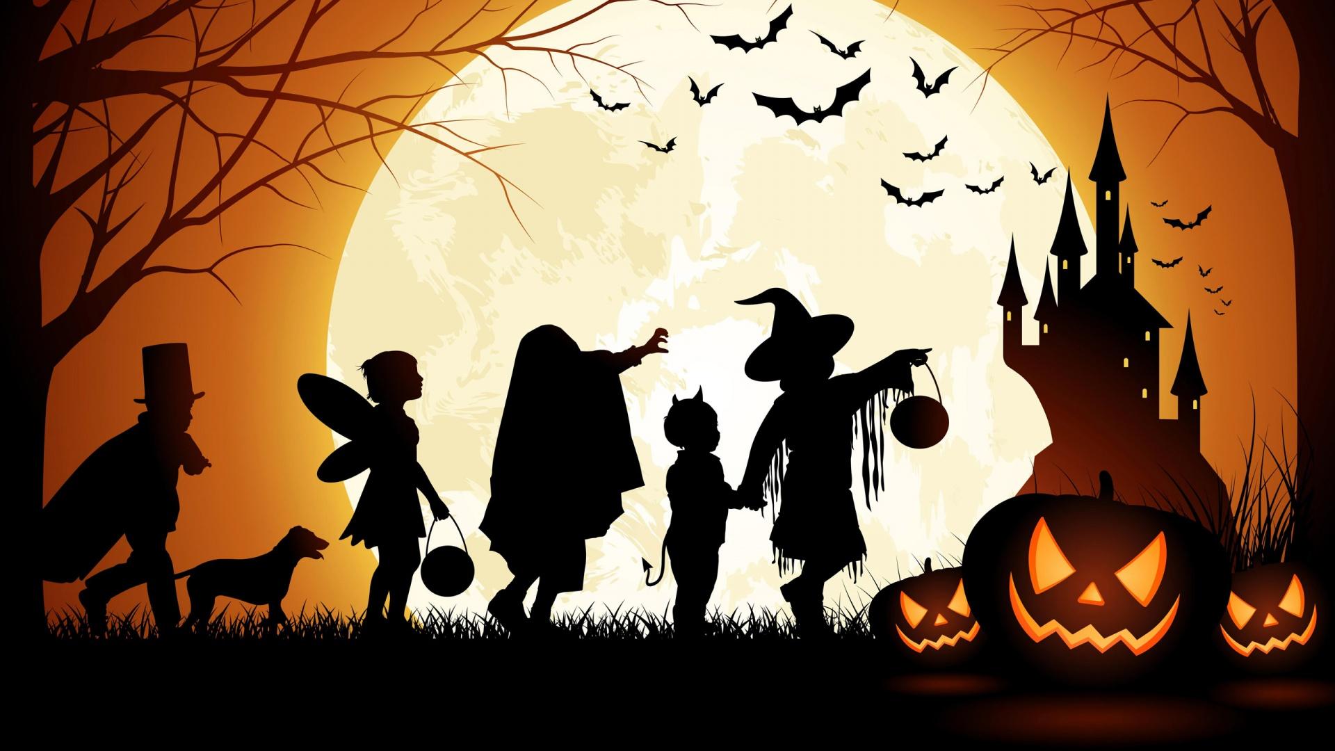 Halloween Silhouette Trick or Treating