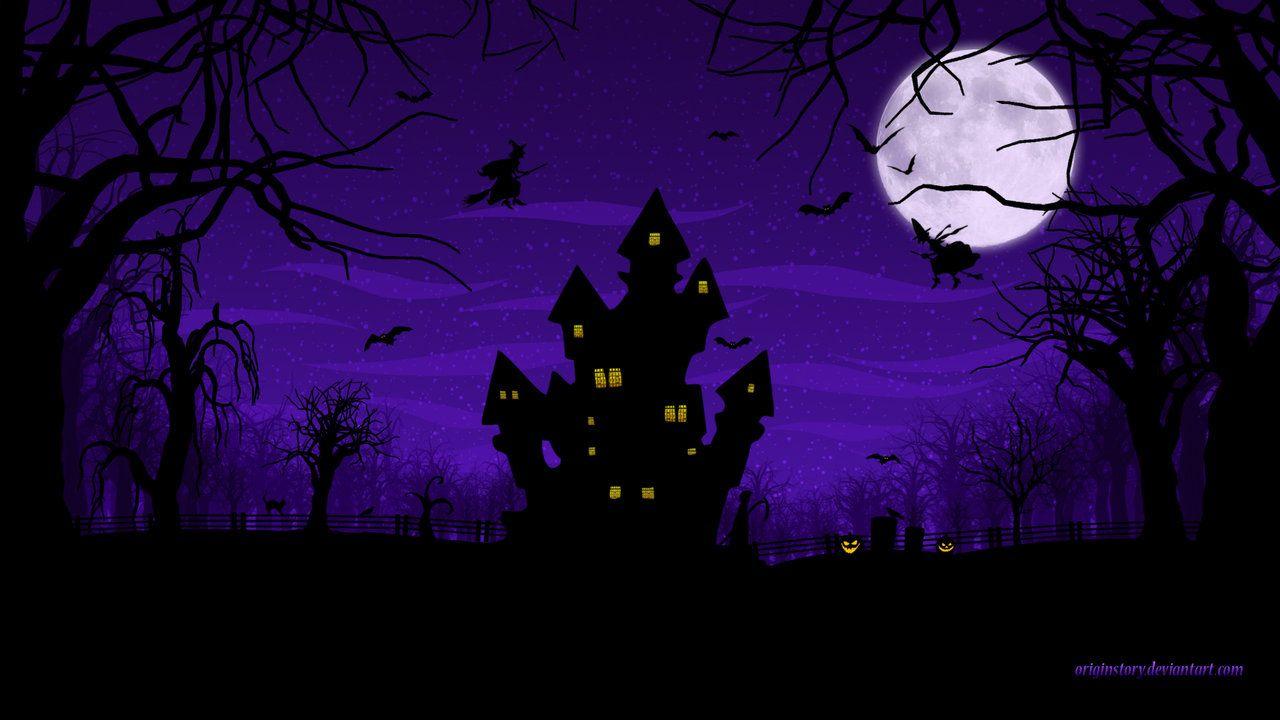 Wallpaper: 'Spooky Halloween' Art Spooky Halloween. Halloween Image Graphics, Halloween Wallpaper, Halloween Facebook Cover