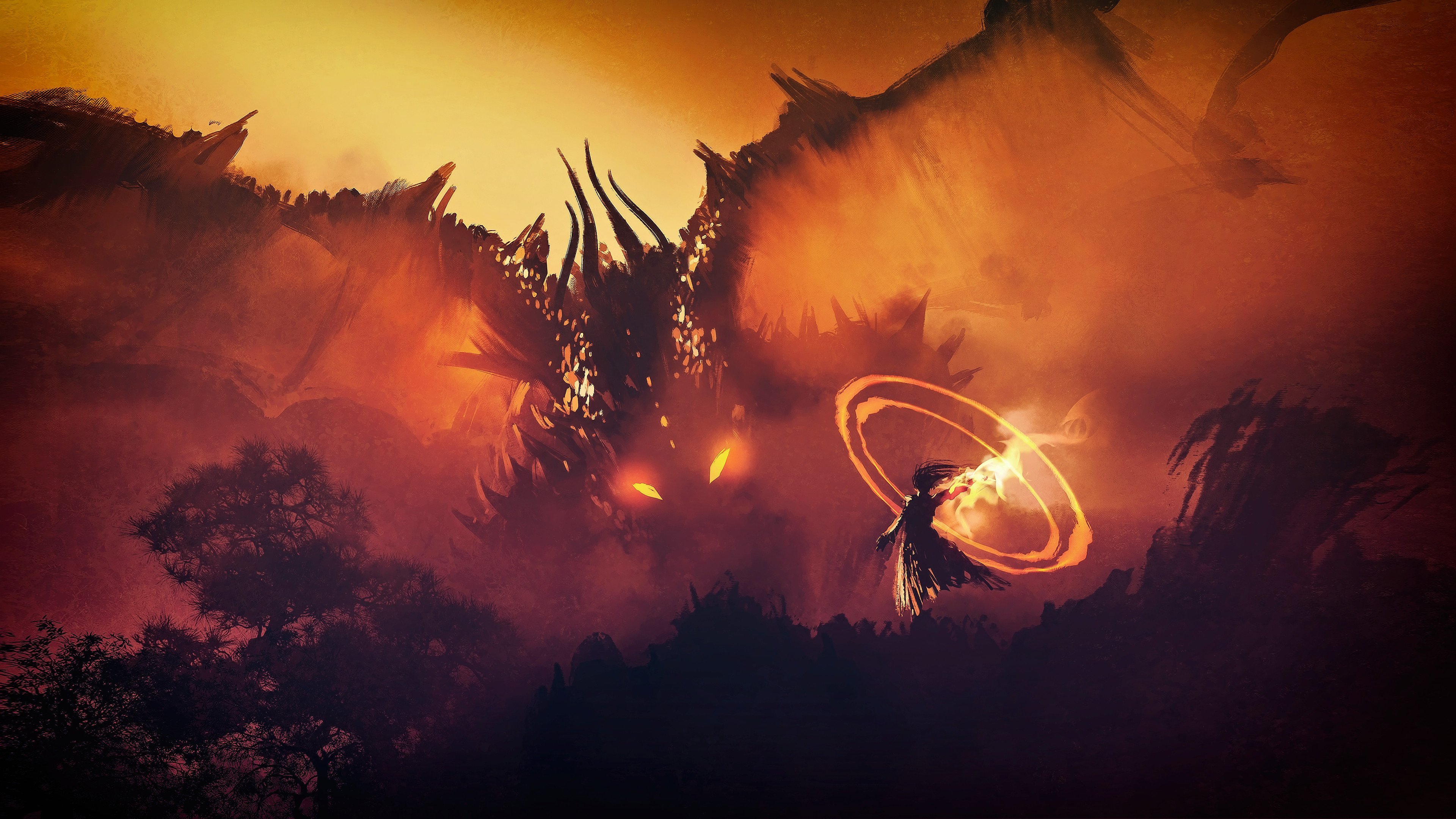 Dragon 4K wallpaper for your desktop or mobile screen free and easy to download