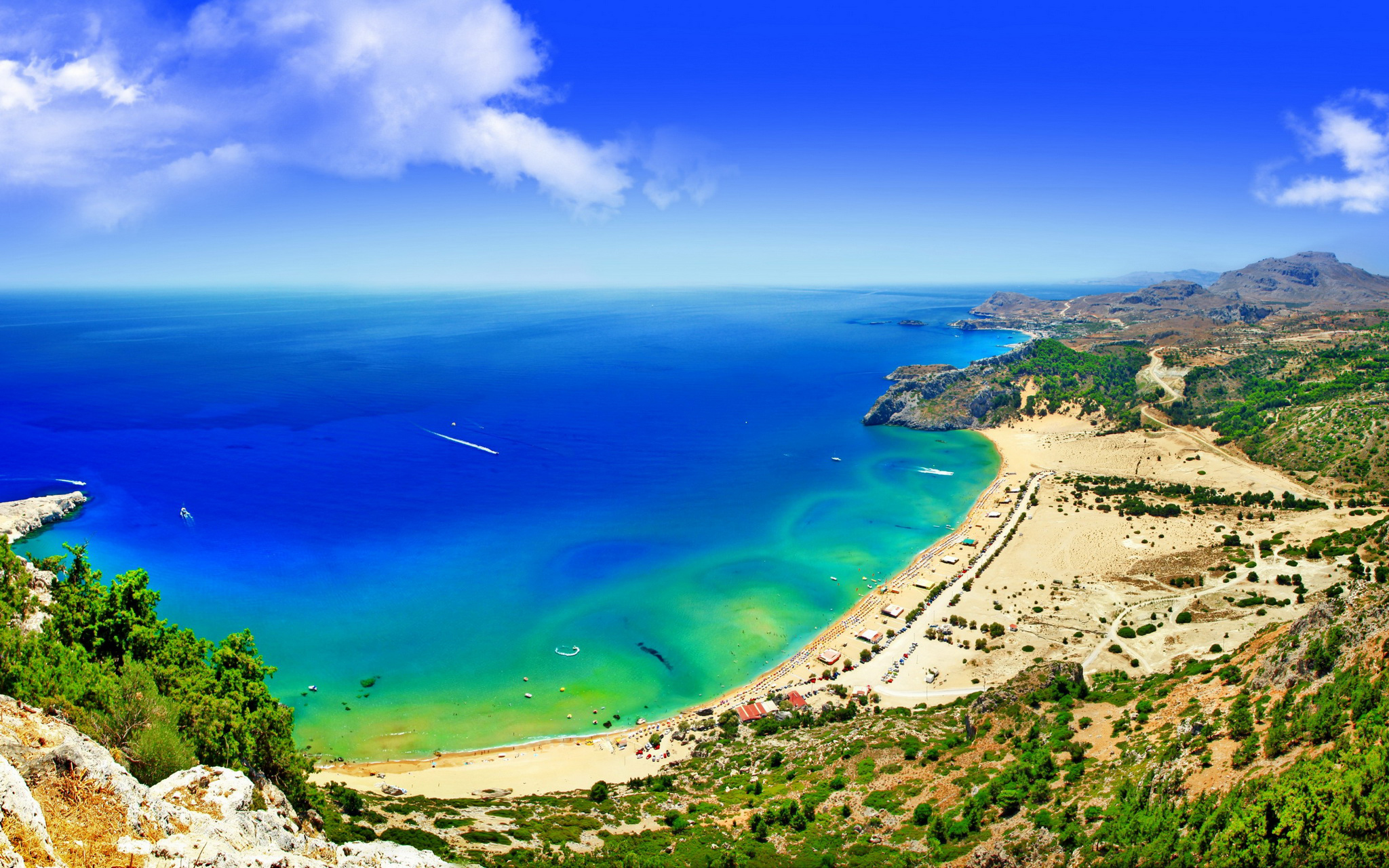 Image Greece Rodos Sea Nature Island Coast 2048x1280