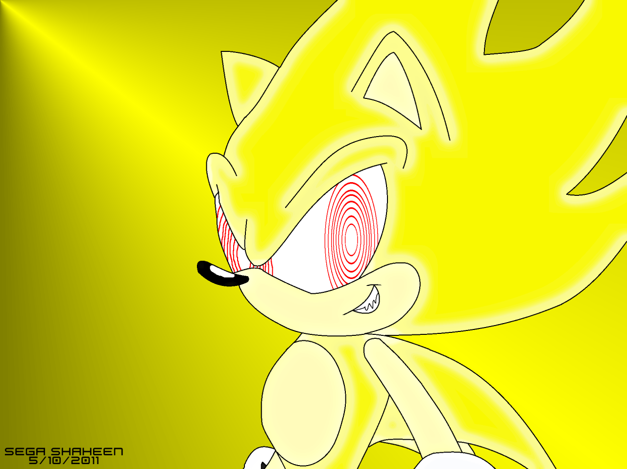 Super Sonic from Sonic The Comic por Fleetway el