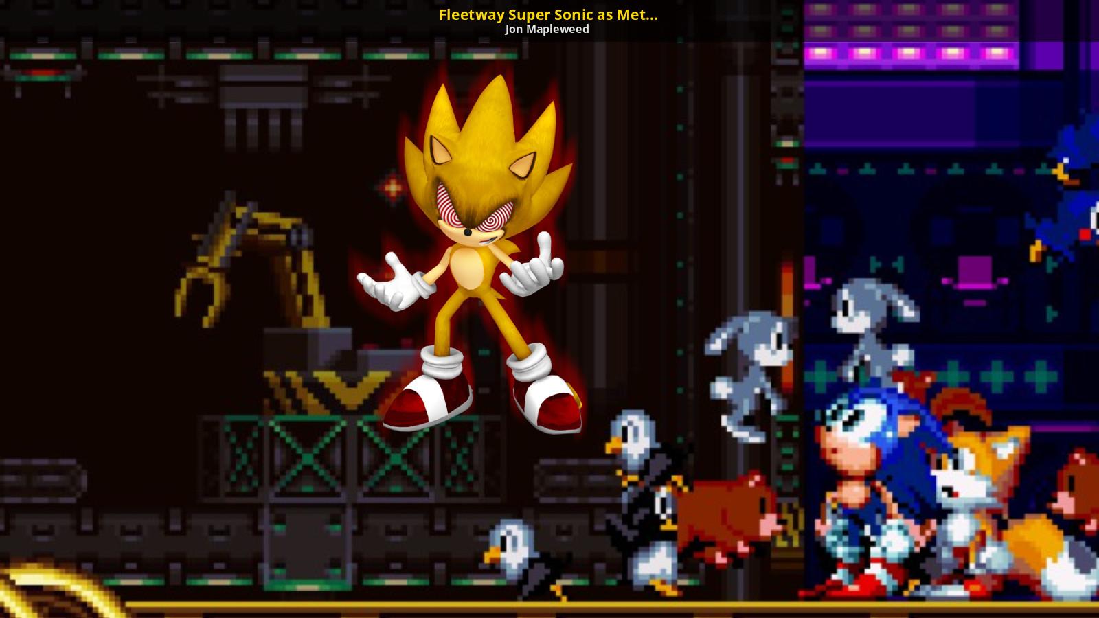 Fleetway Super Sonic as Metal Sonic [Sonic Mania] [Skin Mods]