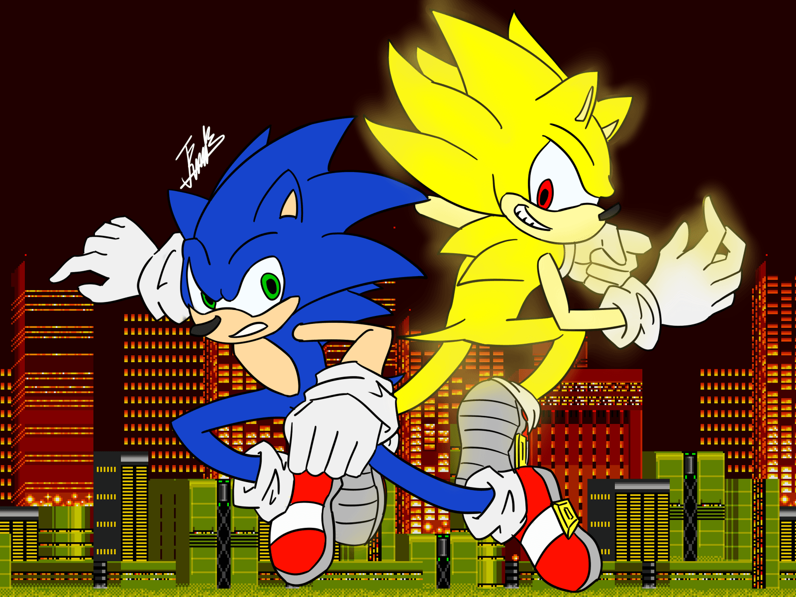 Sonic vs Fleetway Super S. Fanart