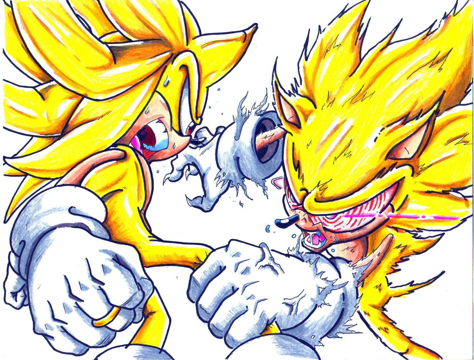 super zero vs evil sonic the Hedgehog picha