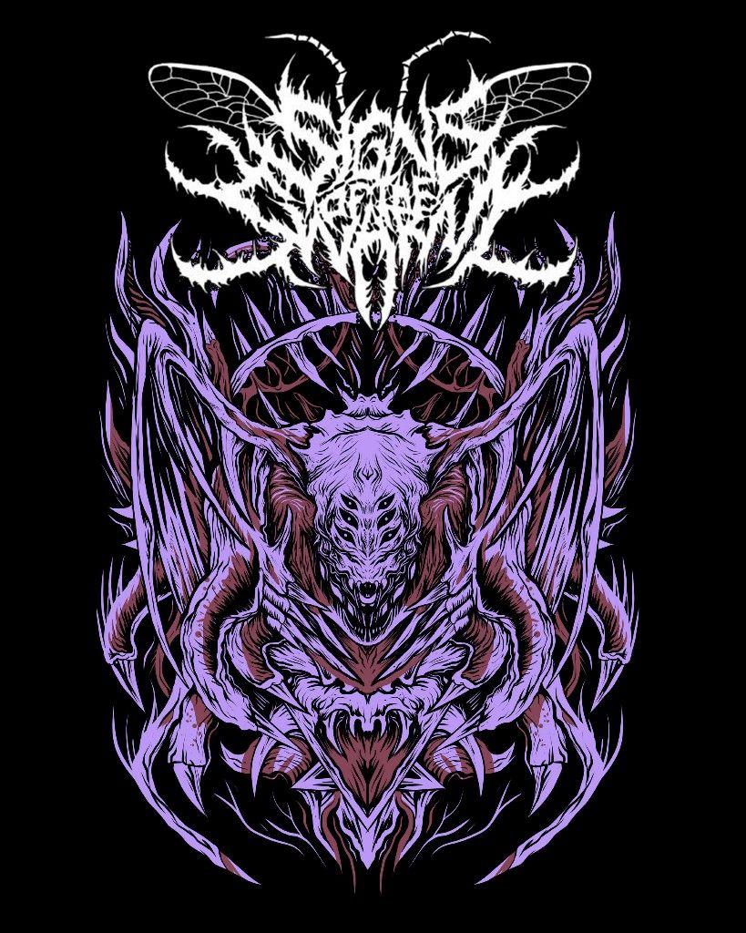 Slamming Deathcore band Signs of the Swarm. Heavy metal art