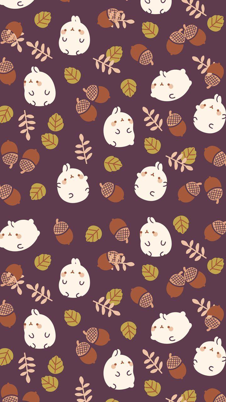 Autumn molang background. Cute Wallpaper. Cute fall