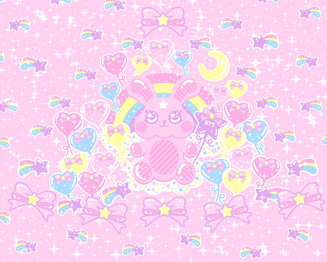 Bubblegum Bunny Skater Dress Made To Order Kawaii, Harajuku, JFashion, Fairy kei, Mahou kei, Pastel, Pink, Magical girl, Decora, Rainbow, Cute