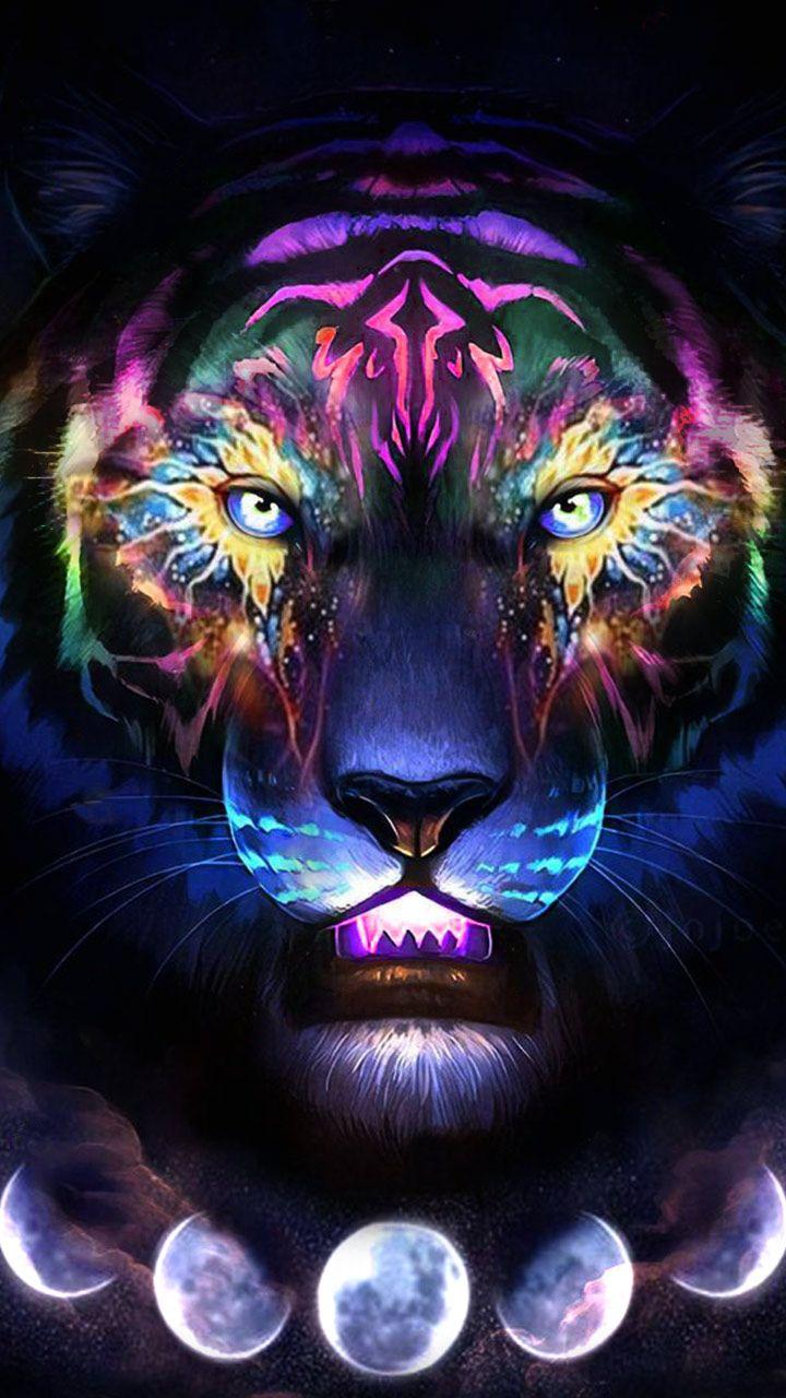 A tiger does not shout its tigritude, it acts. #tiger #art #neon #wallpaper. Tiger art, Lion art, Big cats art