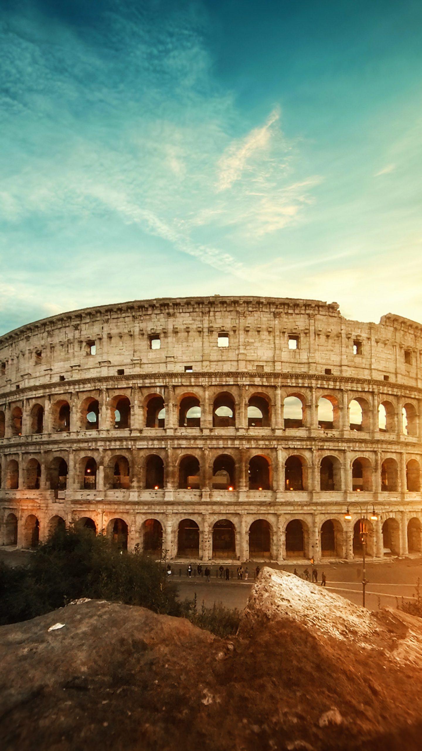 Sunset View of Colosseum Rome 4K Wallpaper