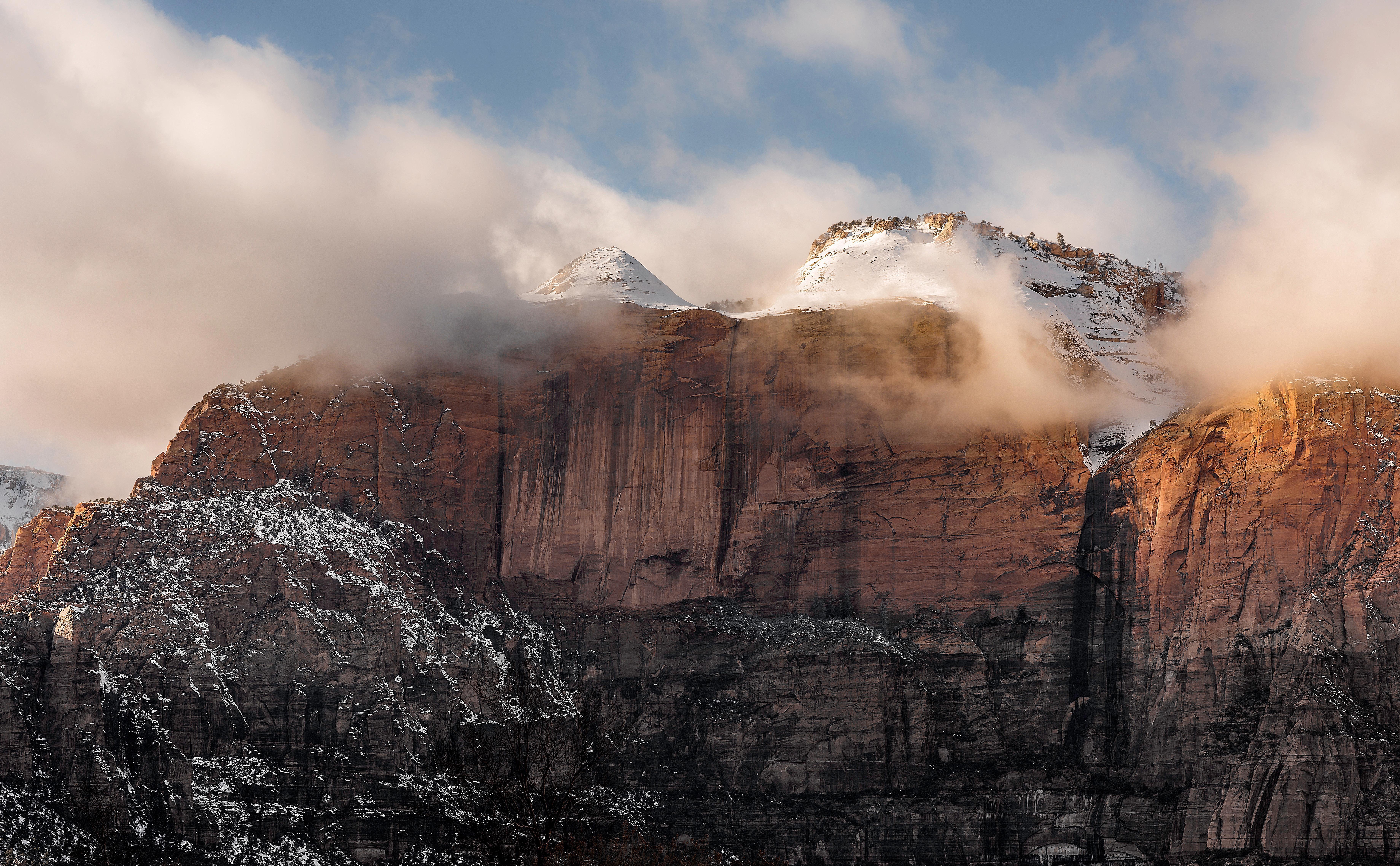 Zion National Park United States Rock Mountains Sunlight