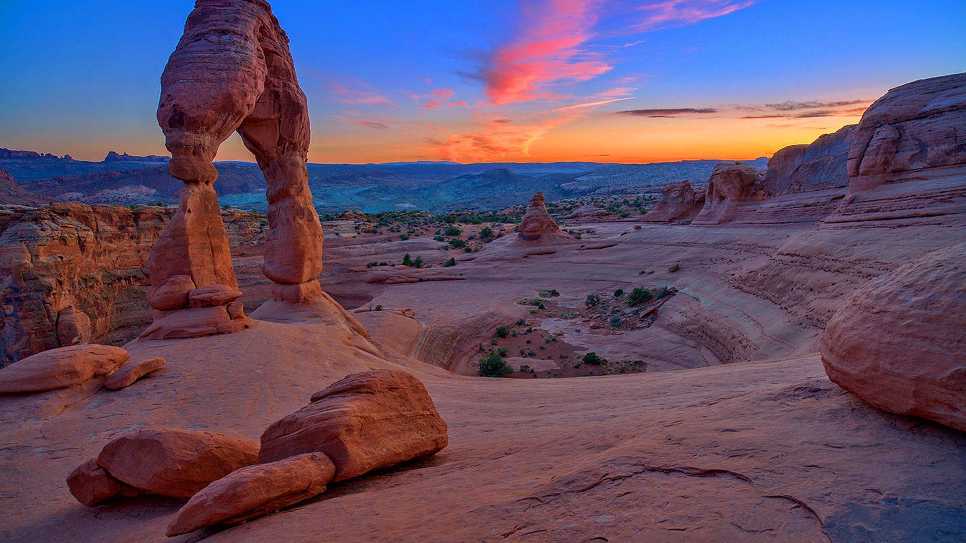Natural Beauty Sunset Stone Gate Delicate Arch Arches