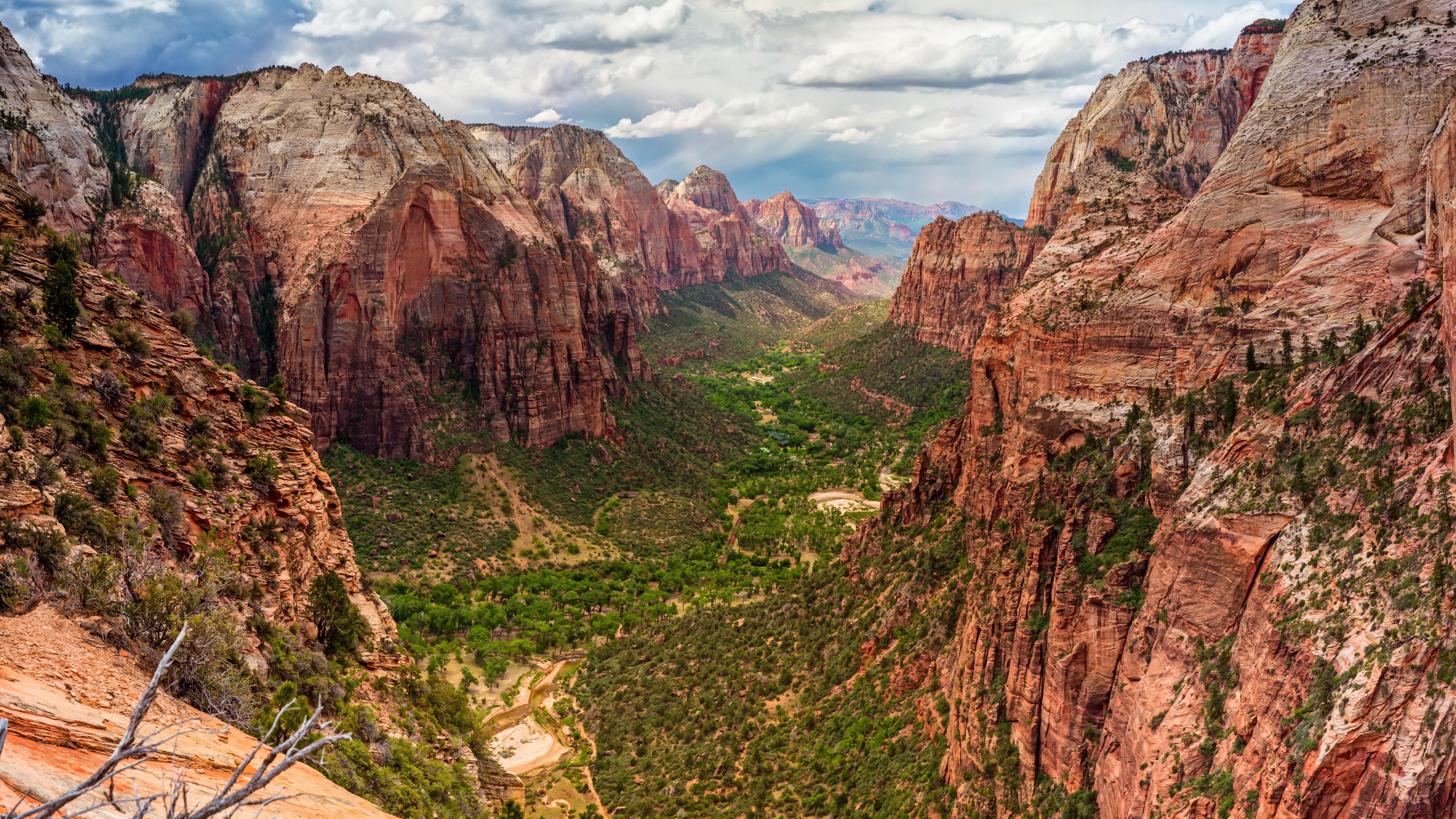 HD wallpaper: zion national park, utah, cloudy, mountain