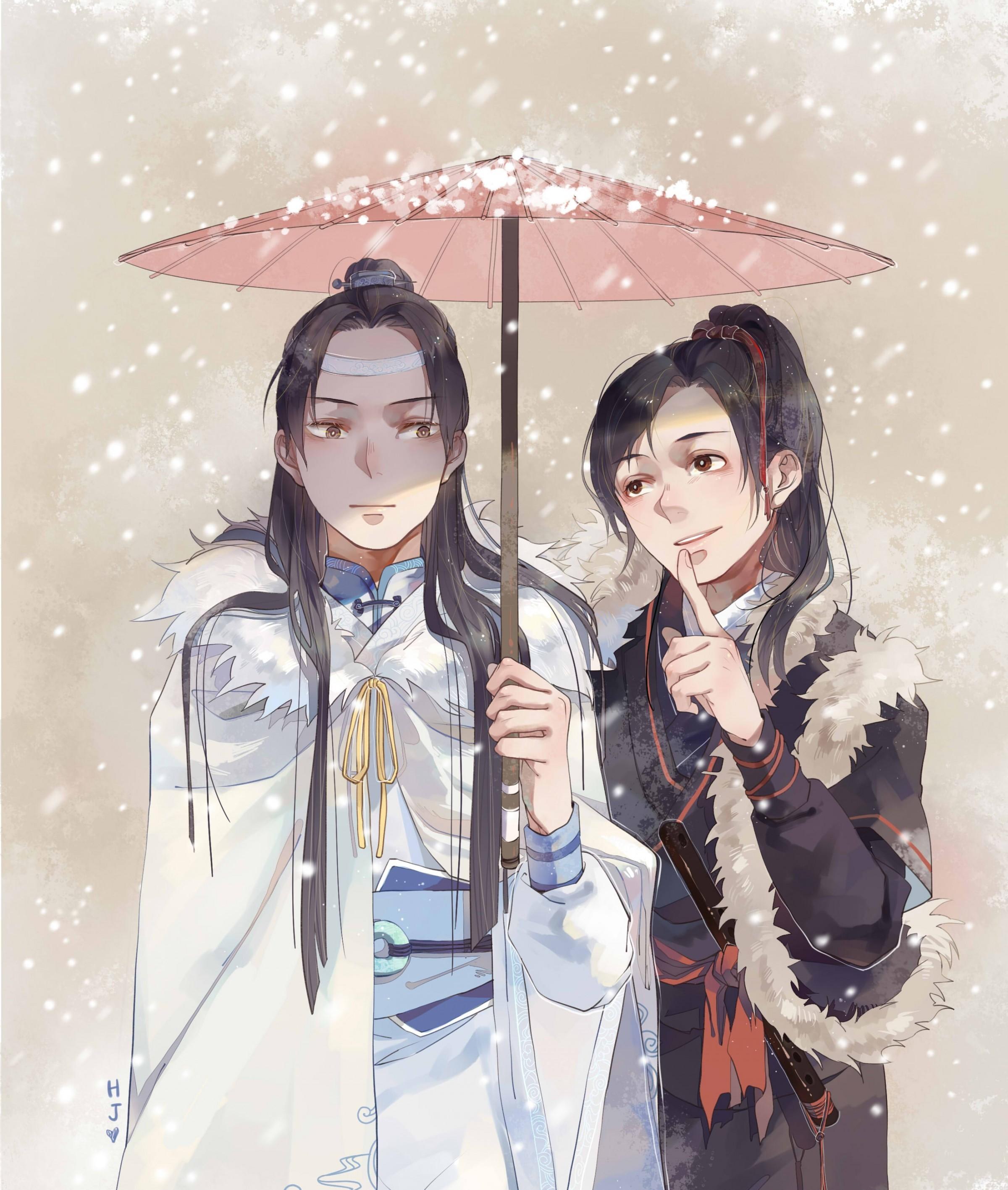 Download 2400x2834 Wei Wuxian, Umbrella, Snow, Traditional