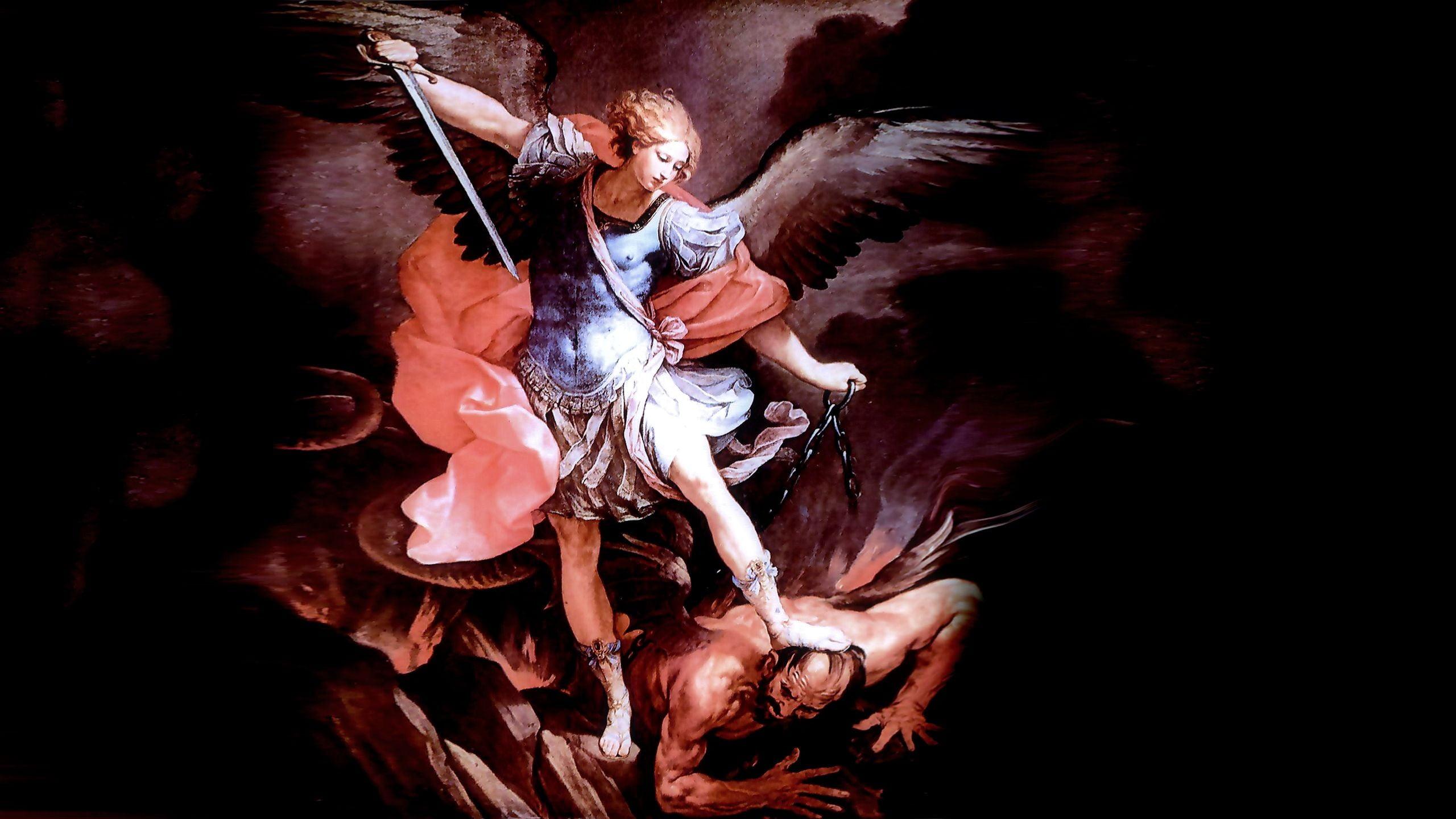 Angel vs devil illustration, angel, religion, fantasy art