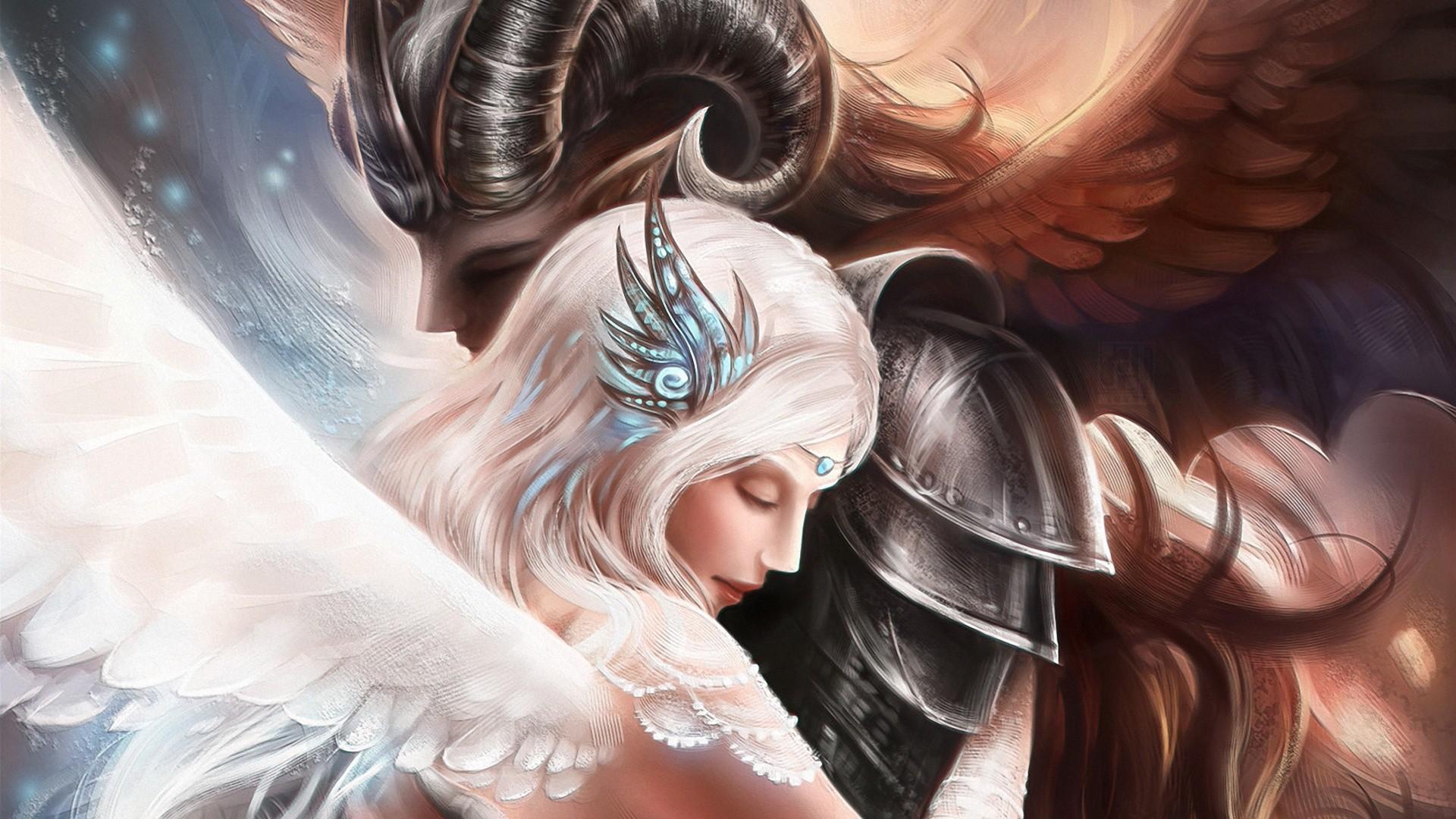 Angel And Demon Wallpaper Group , Download for free