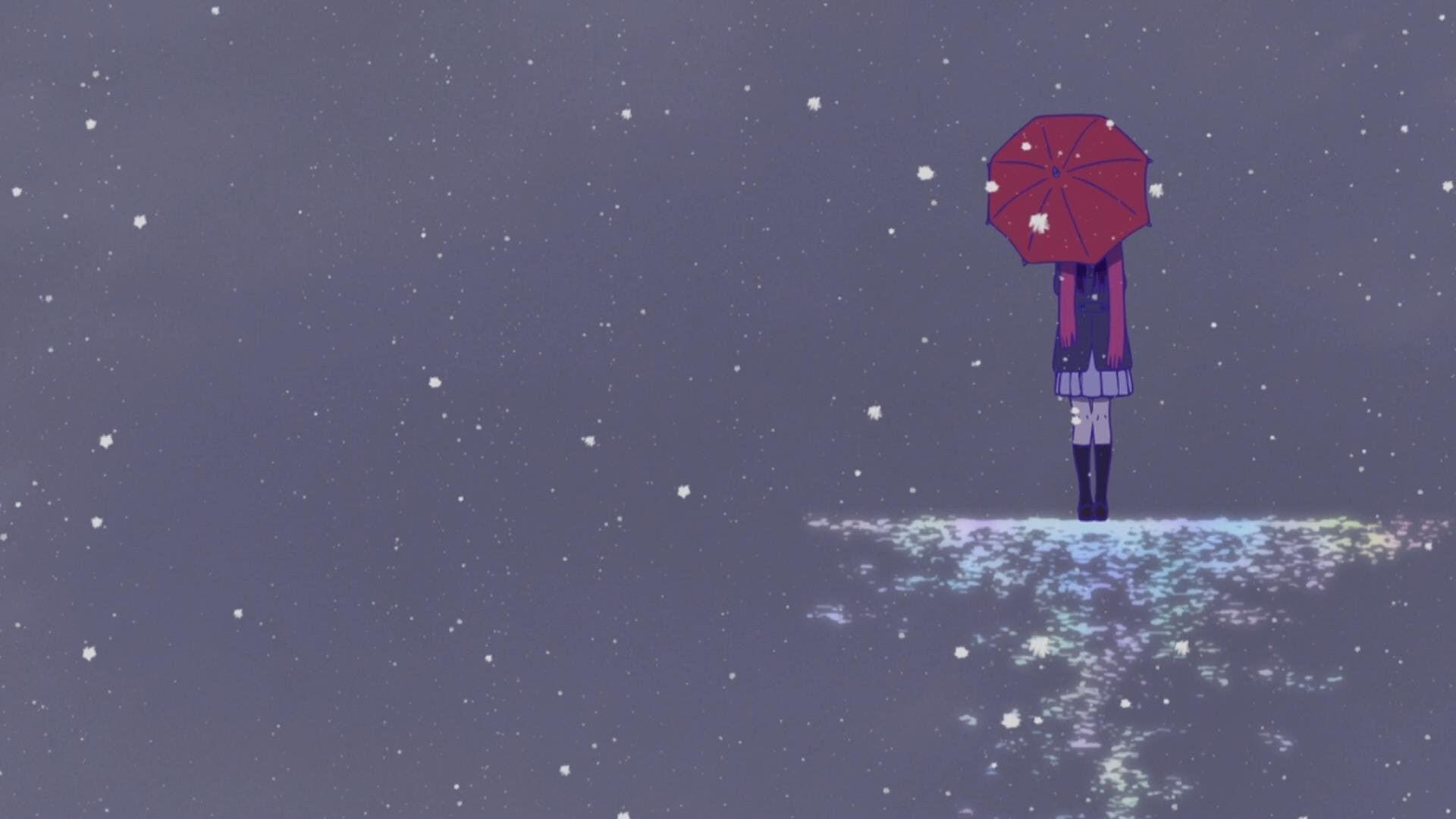 Female anime character carrying umbrella wallpaper, Noragami