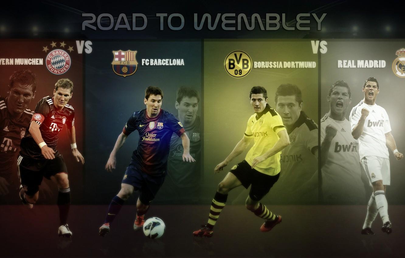 Wallpaper Barcelona, UEFA, Wembley, Real, Messi, Ronaldo