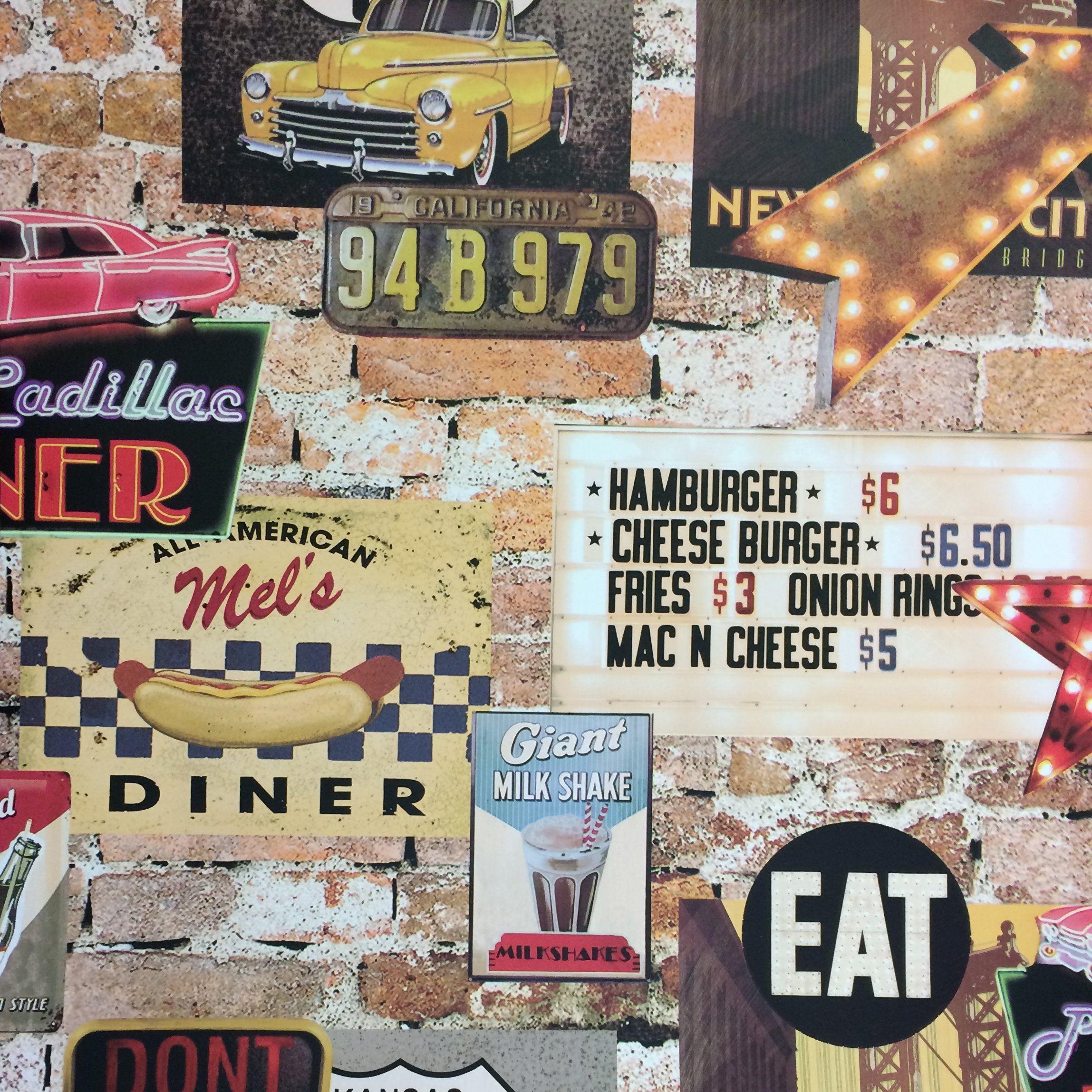 Arthouse American Diner Wallpaper. Free Image to use