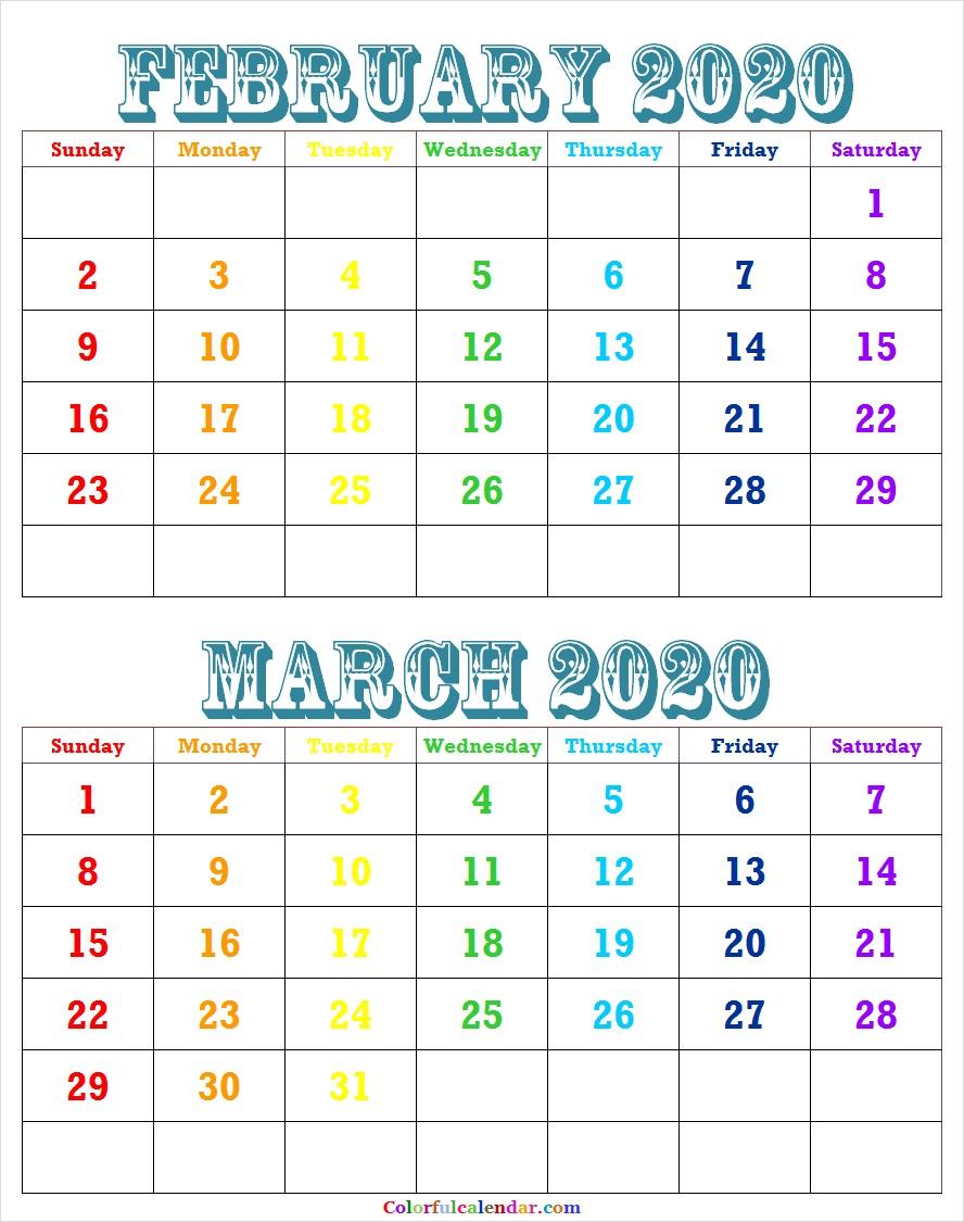 Cute February March 2020 Calendar Wallpaper. Free 2020 Calendar