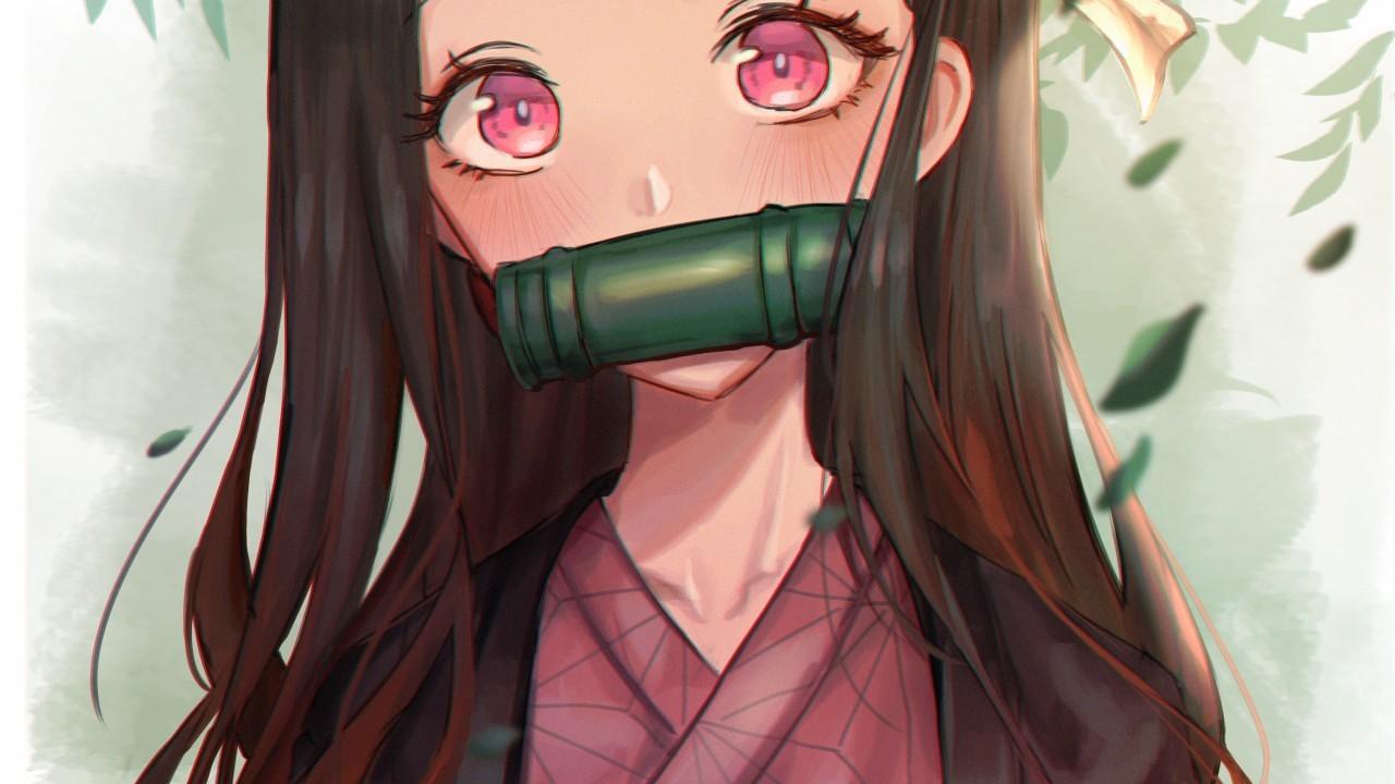 Download 1280x720 Kamado Nezuko, Kimetsu No Yaiba, Brown