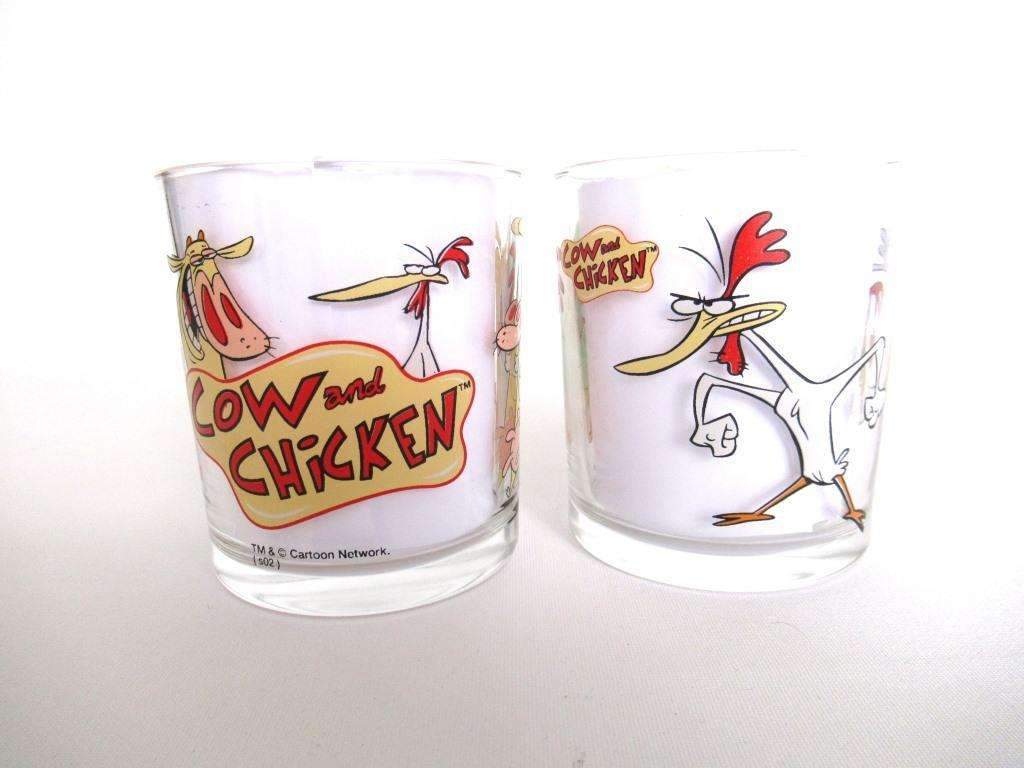 Cow and Chicken Set of 2 Ferrero Nutella Drinking Glasses