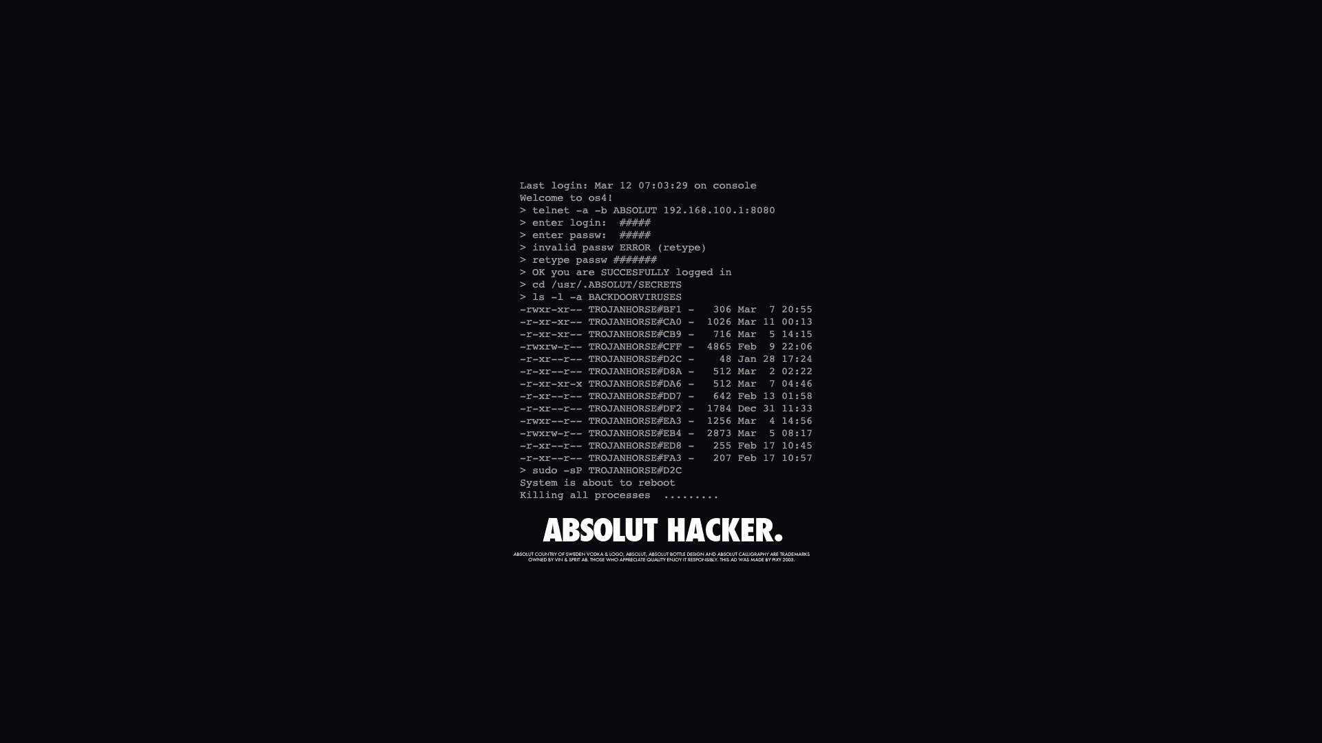 Absolut Hacker Wallpaper HD / Desktop and Mobile Background