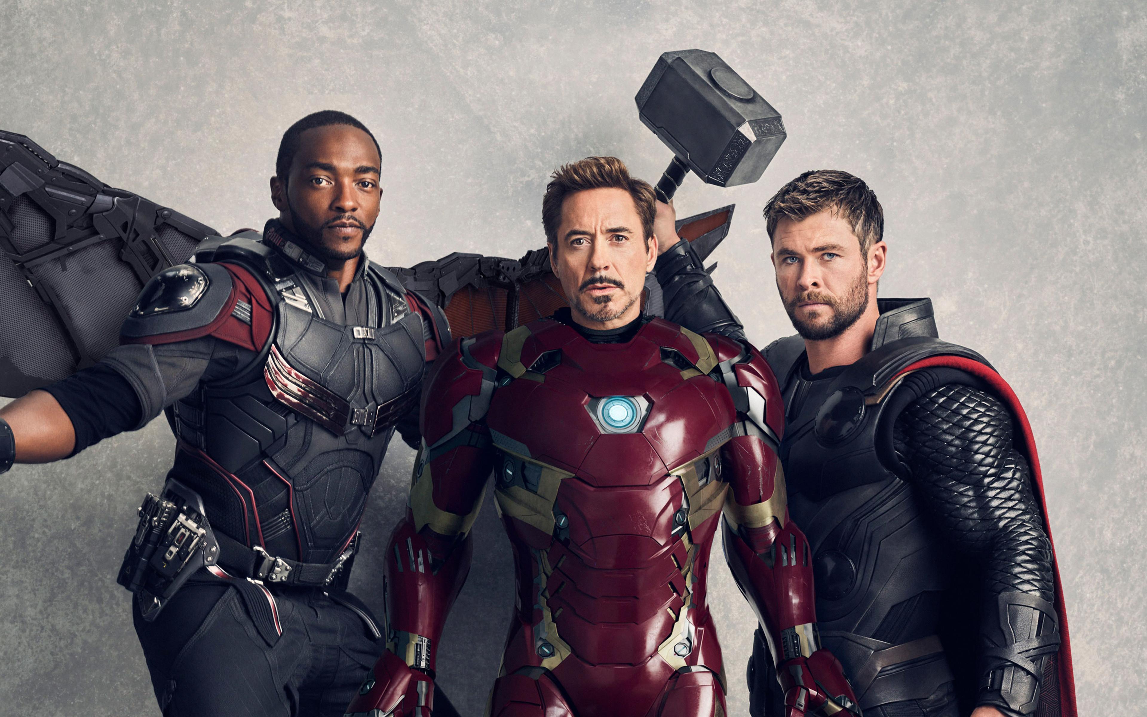 Avengers Infinity War Falcon Iron Man Thor 4K Wallpaper