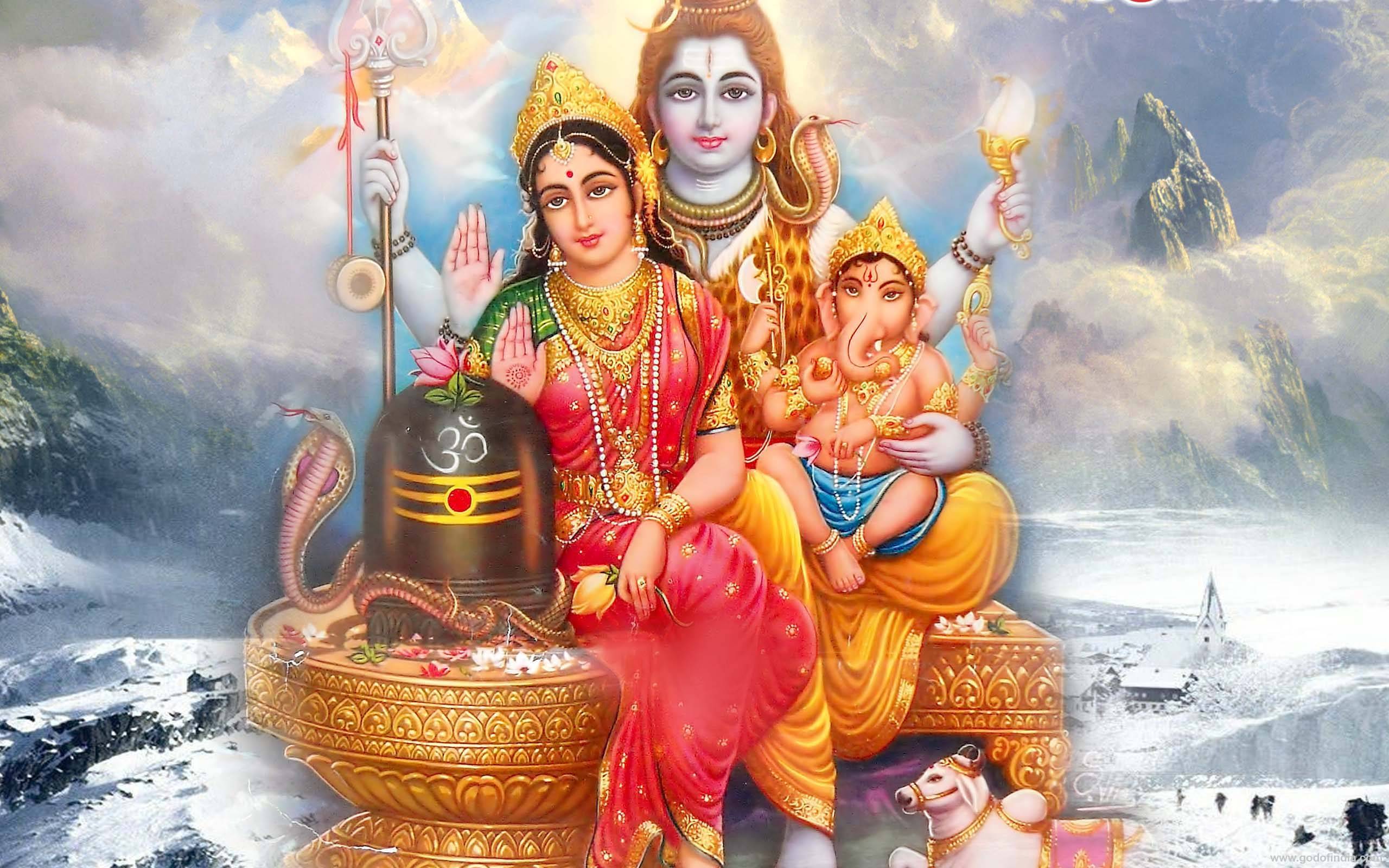 Lord Shiva Family HD Wallpaper 1366x768