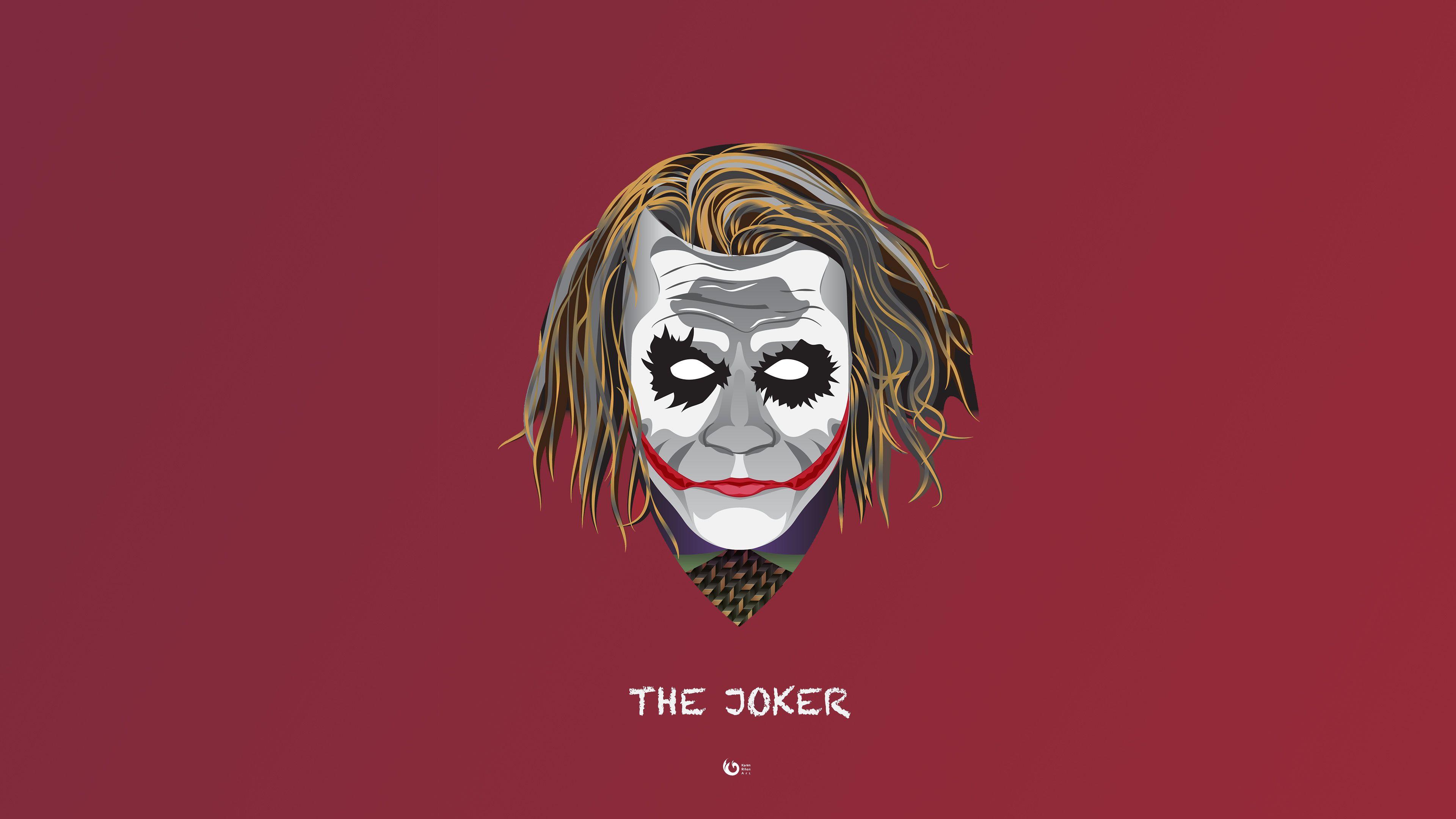 The Joker Minimal 4k supervillain wallpaper, minimalist