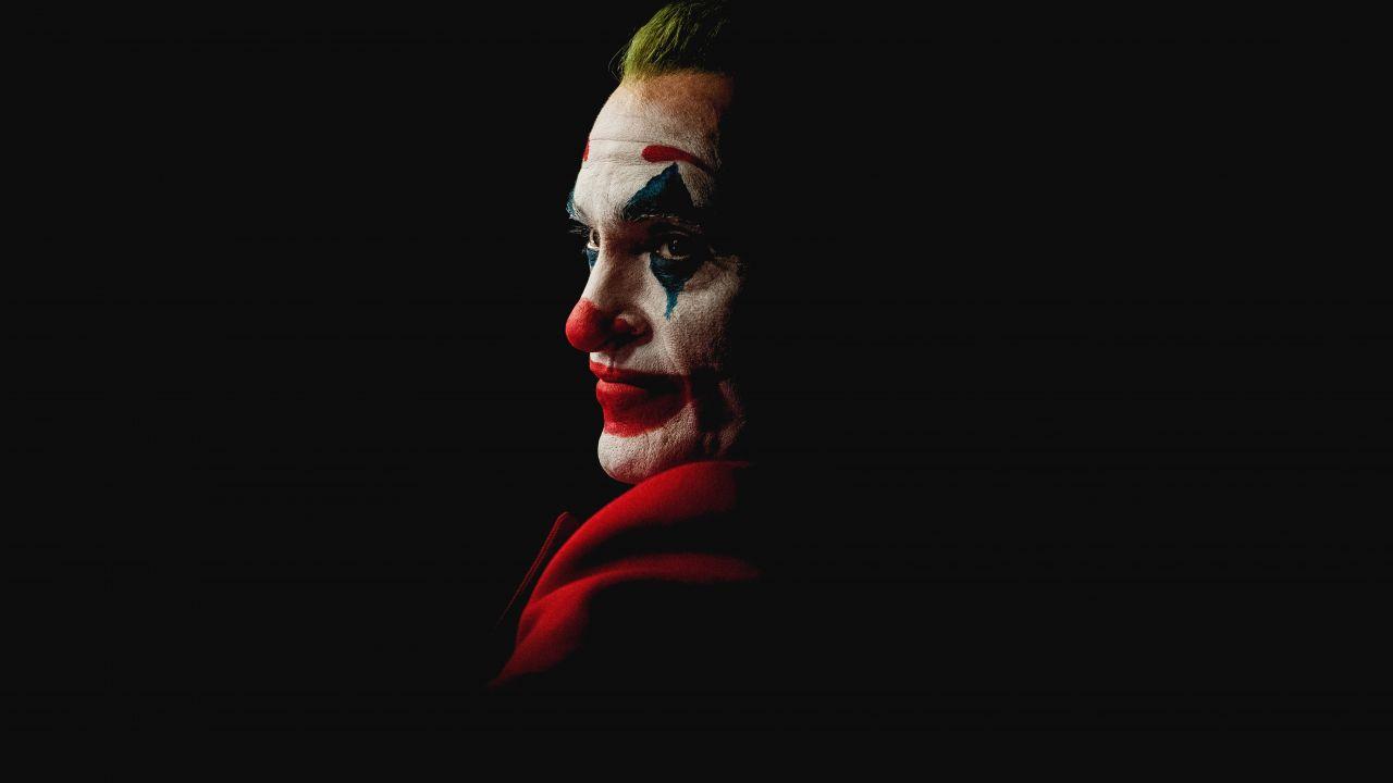 Wallpaper Joker, Joaquin Phoenix, Black background, 4K