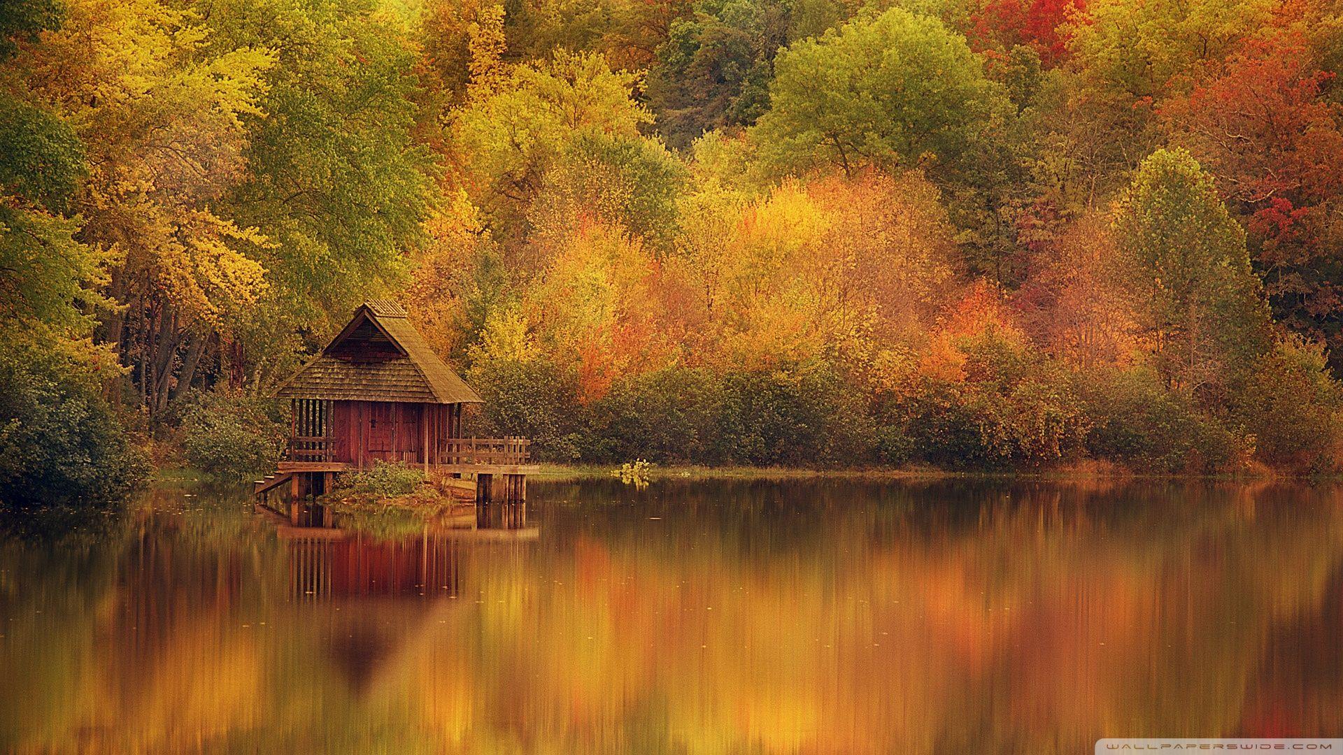 Autumn Cabin Wallpaper