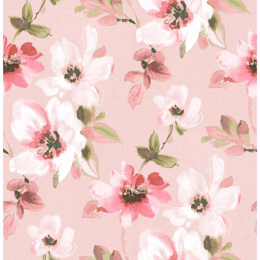56.4 sq. ft. Reign Pink Bouquet Wallpaper