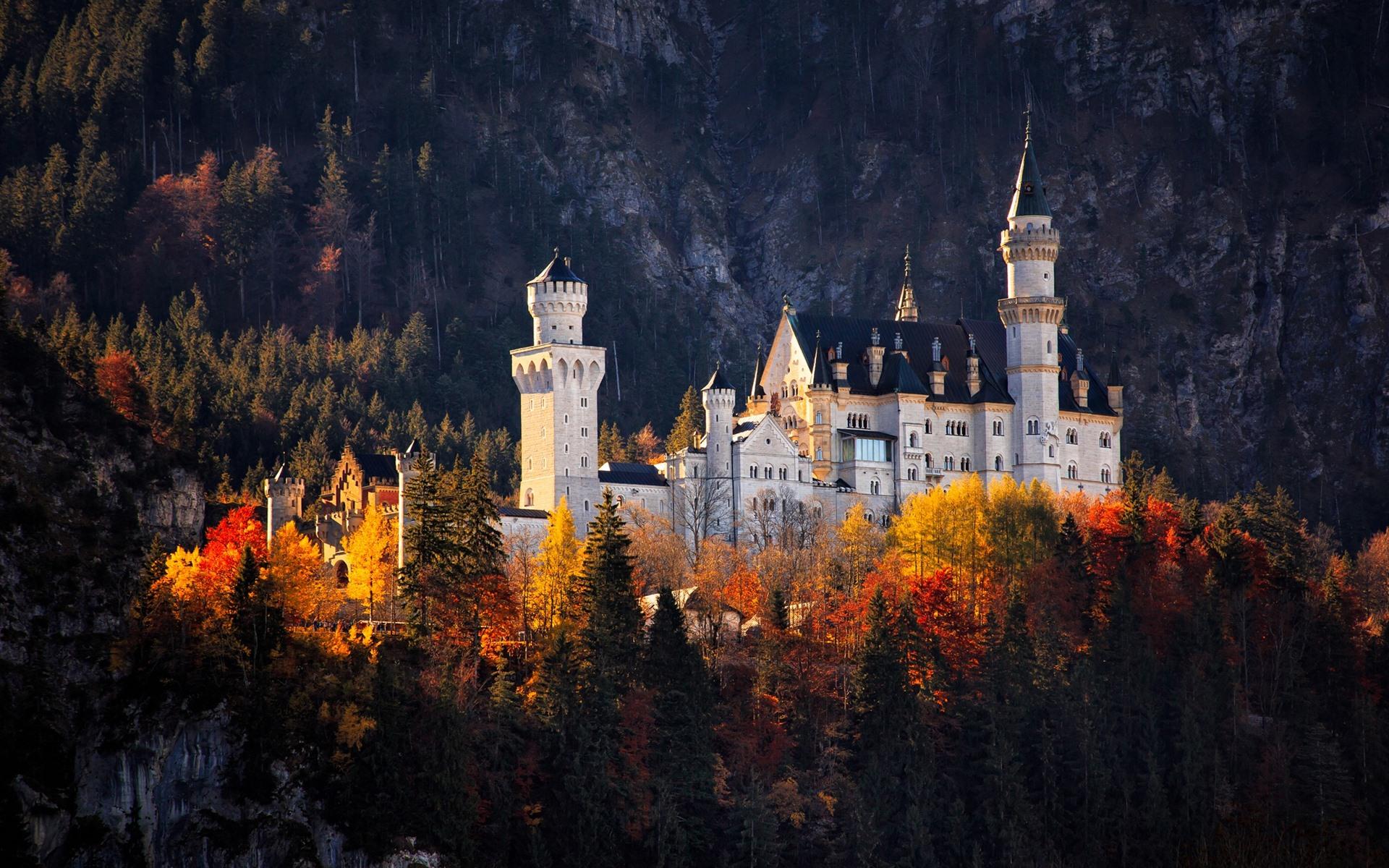 Wallpaper Castle, trees, autumn, Germany 1920x1200 HD
