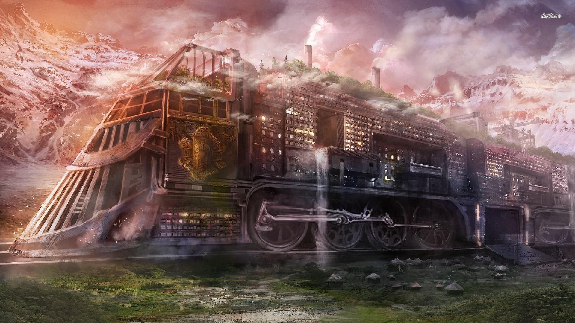 Steampunk train wallpaper wallpaper