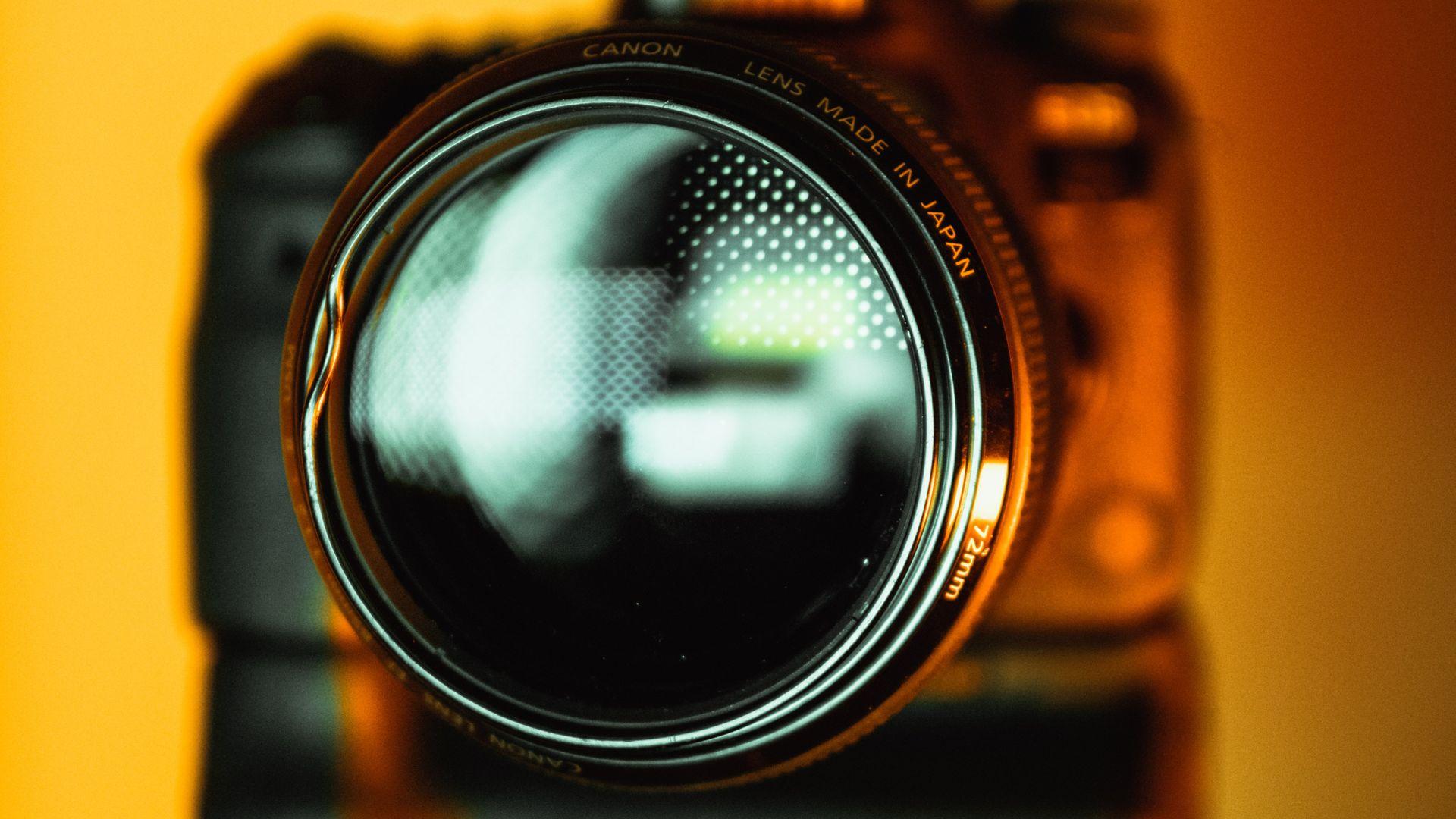 Camera Lens Selective Focus Photo Wallpaper